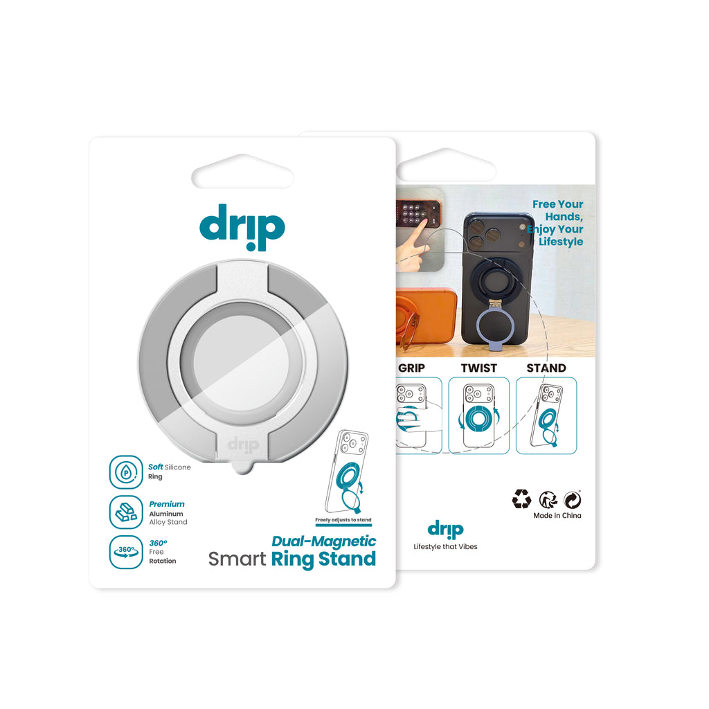 Drip Dual-Sided Magnetic Silicone Ring Aluminum Alloy Phone Stand