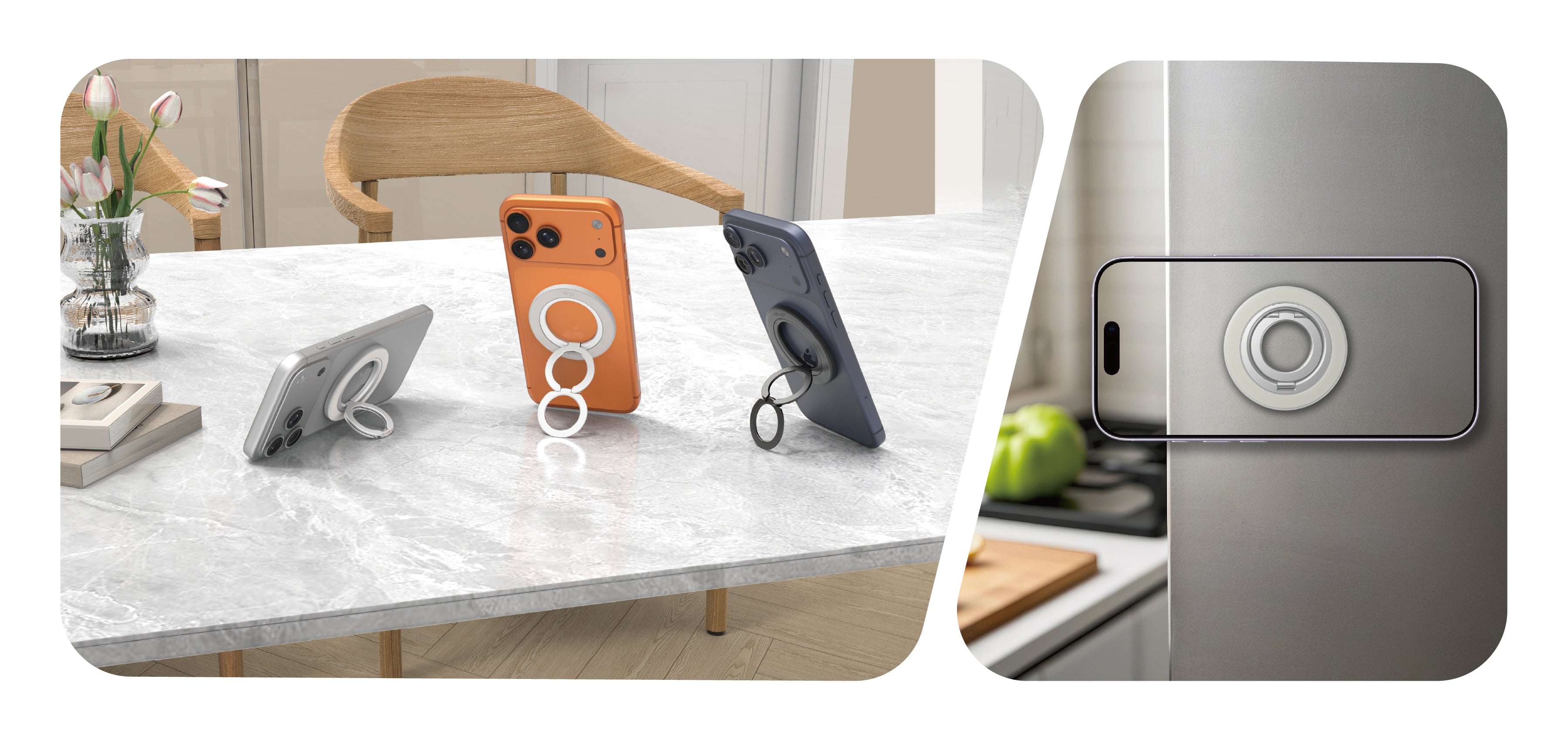 DRIP SnapStand Dual-Sided 360° Rotatable Magnetic Alloy Phone Ring Stand