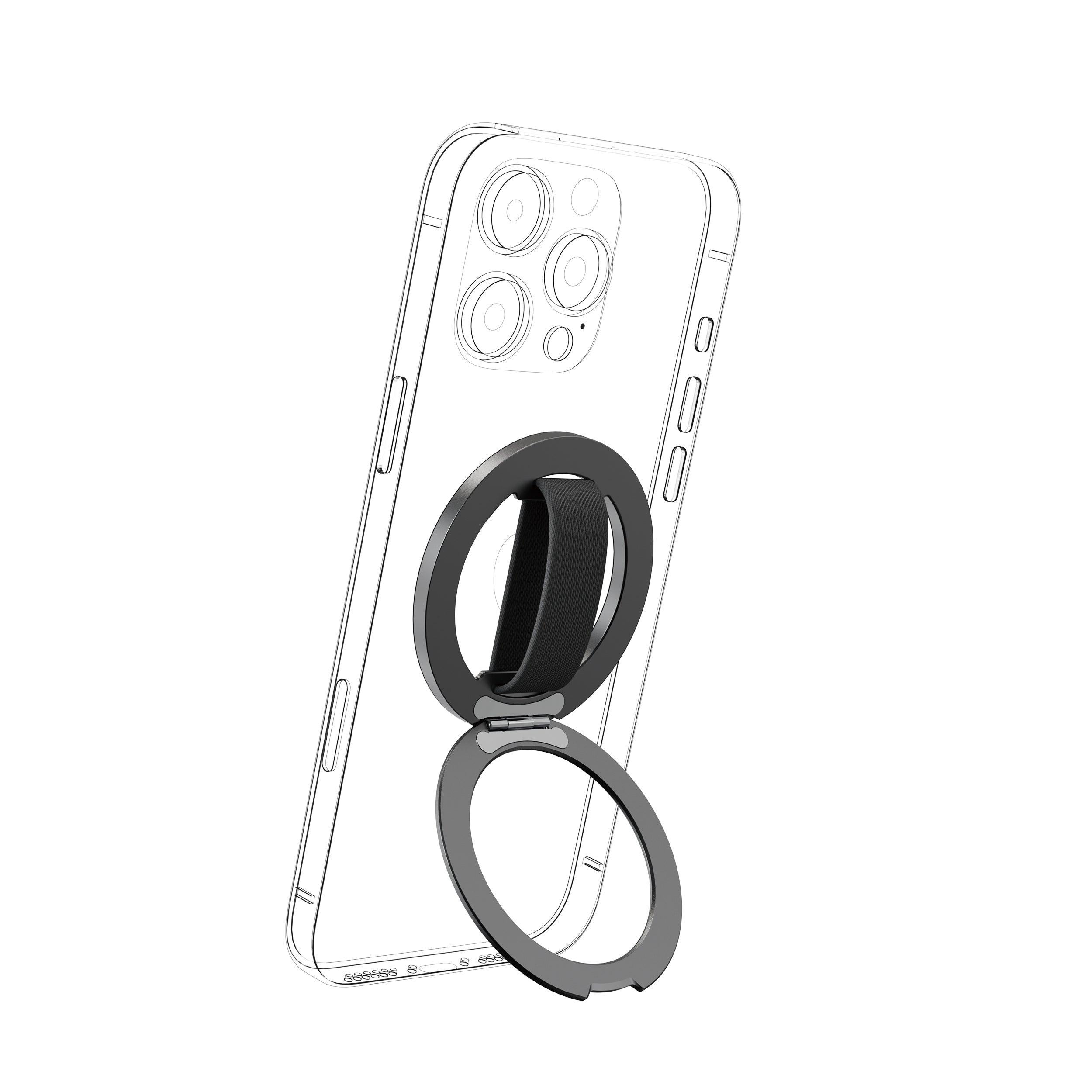 Drip Magnetic Ring Phone Holder with Finger Strap