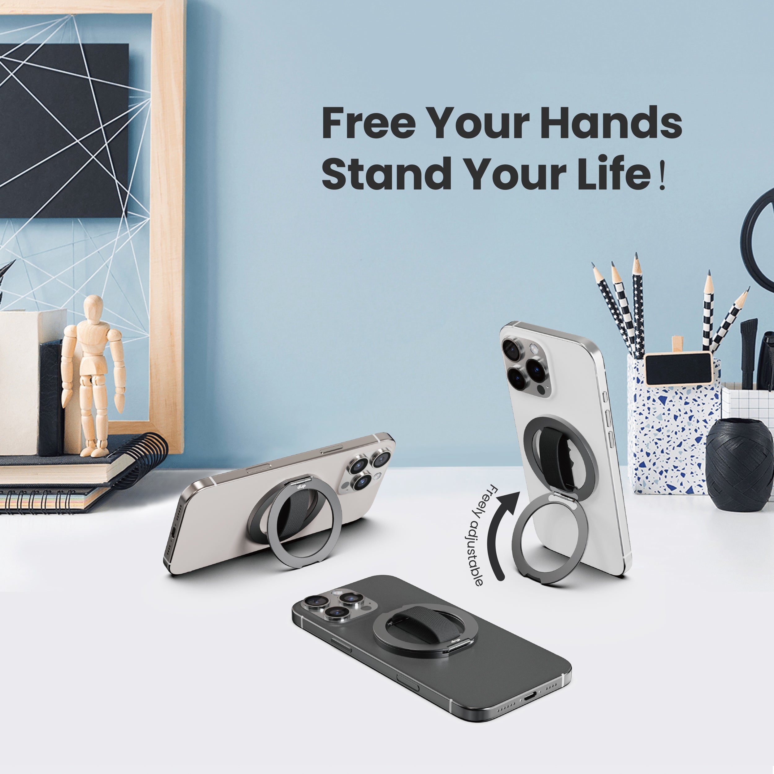 Drip Magnetic Ring Phone Holder with Finger Strap