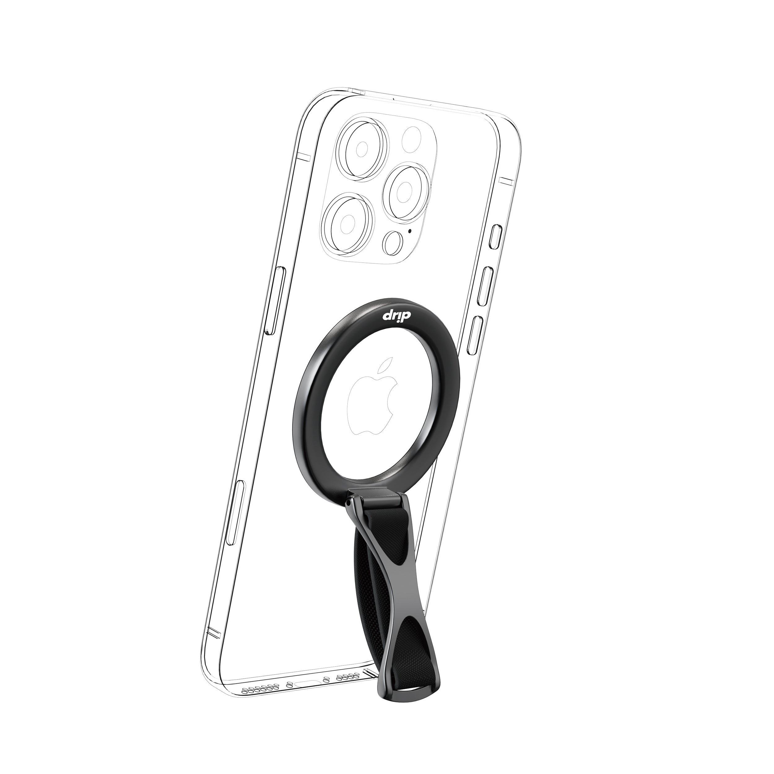 Drip Magnetic Ring Phone Holder Kickstand with Finger Strap