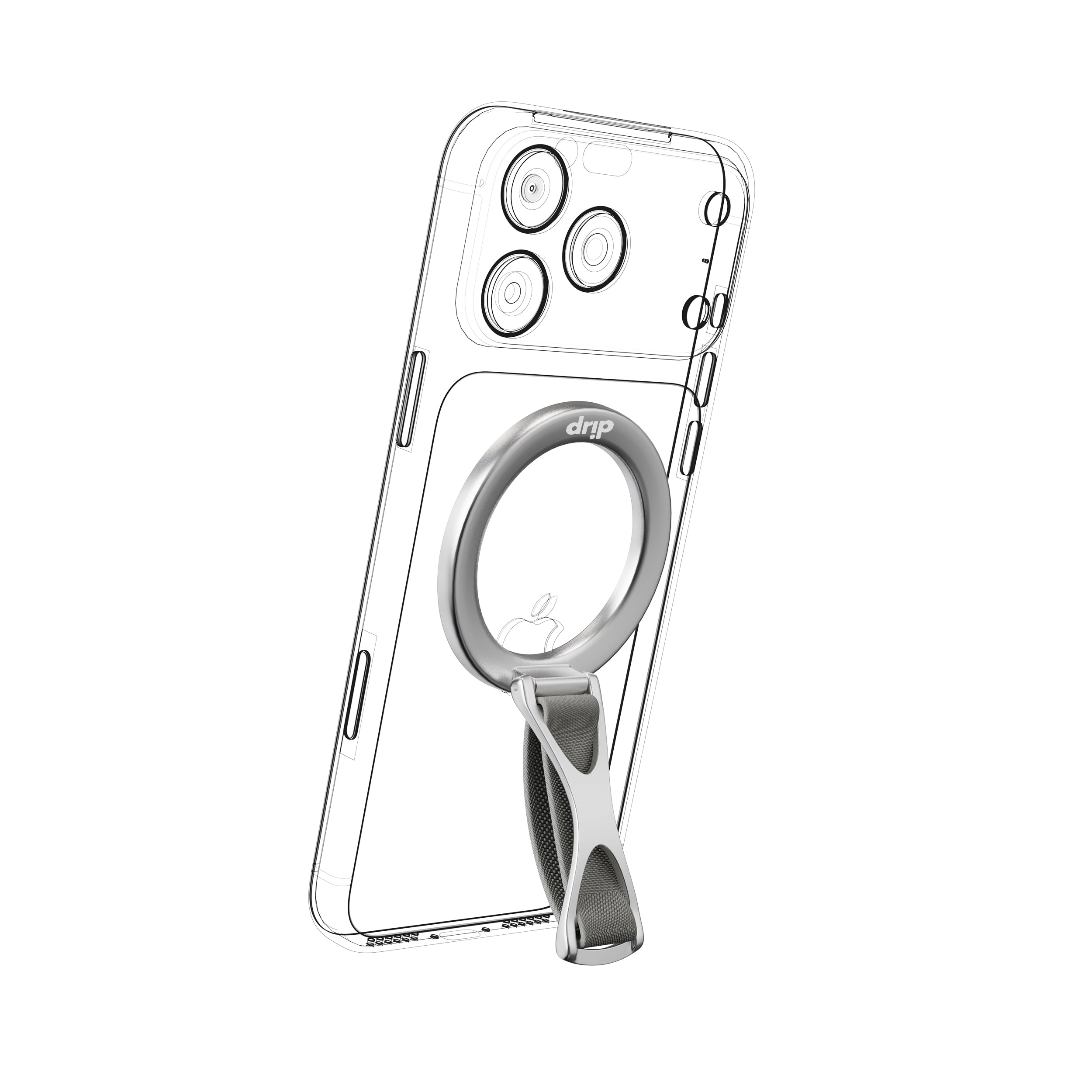 Drip Magnetic Ring Phone Holder Kickstand with Finger Strap