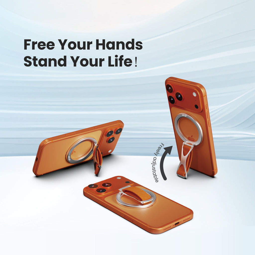 Drip Magnetic Ring Phone Holder Kickstand with Finger Strap
