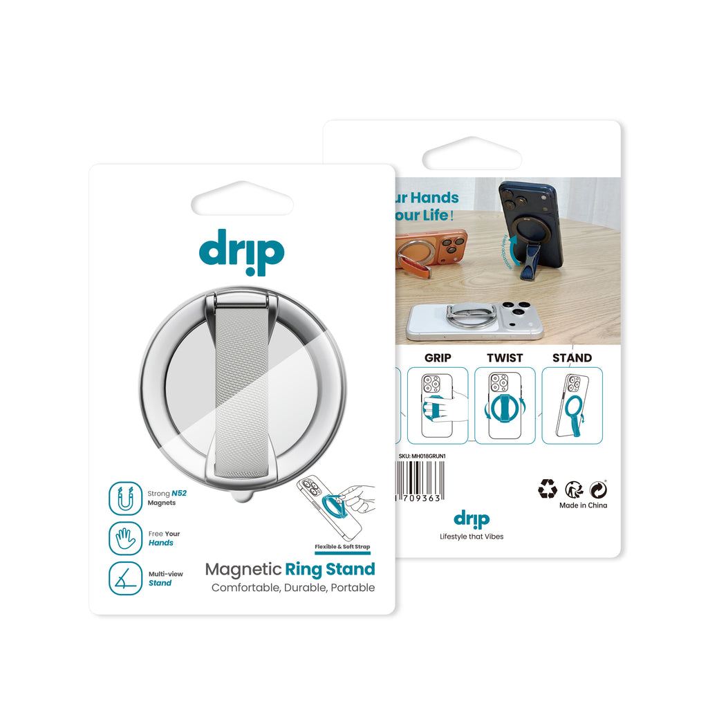 Drip Magnetic Ring Phone Holder Kickstand with Finger Strap