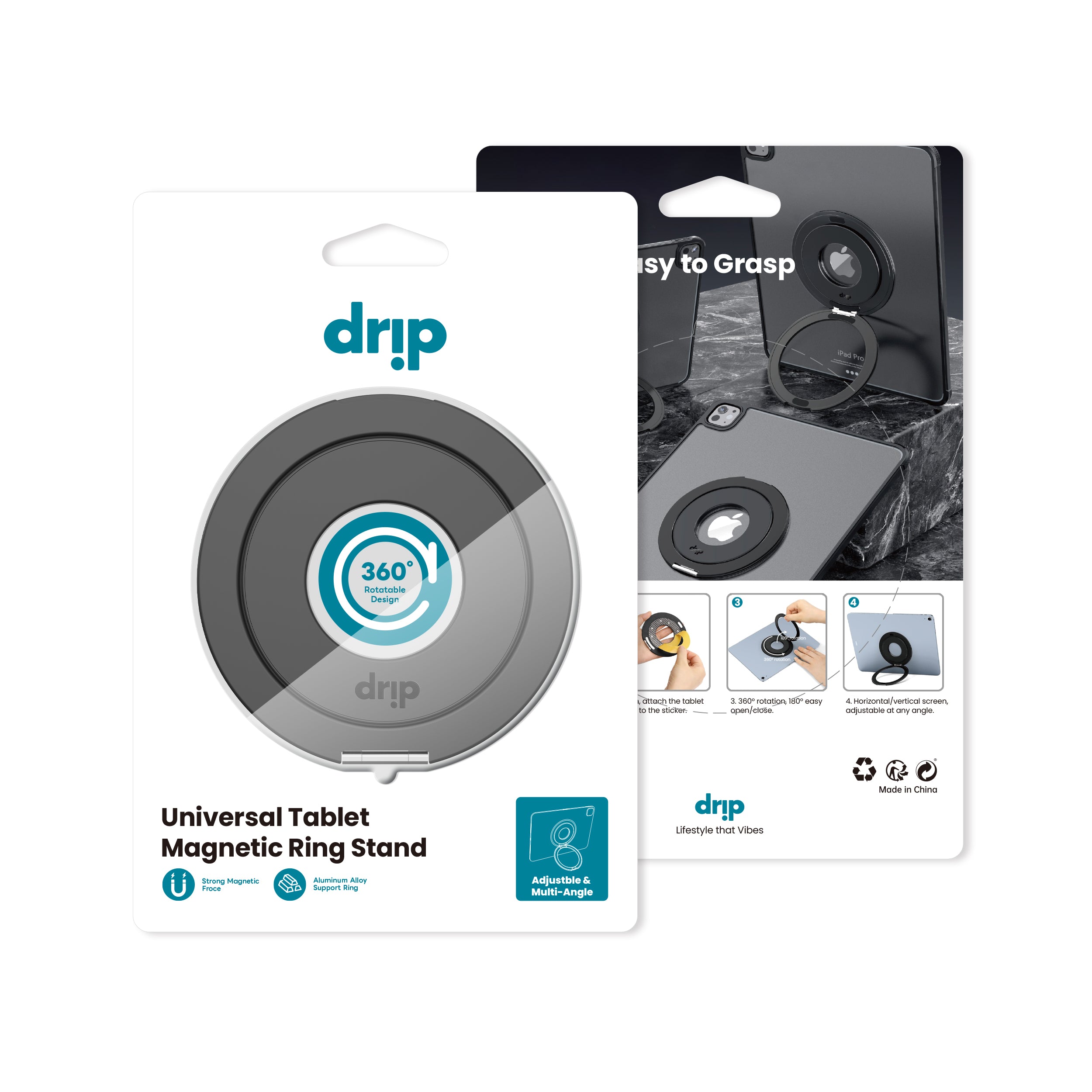 Drip 360 Rotating Universal Tablet Magnetic Ring Holder