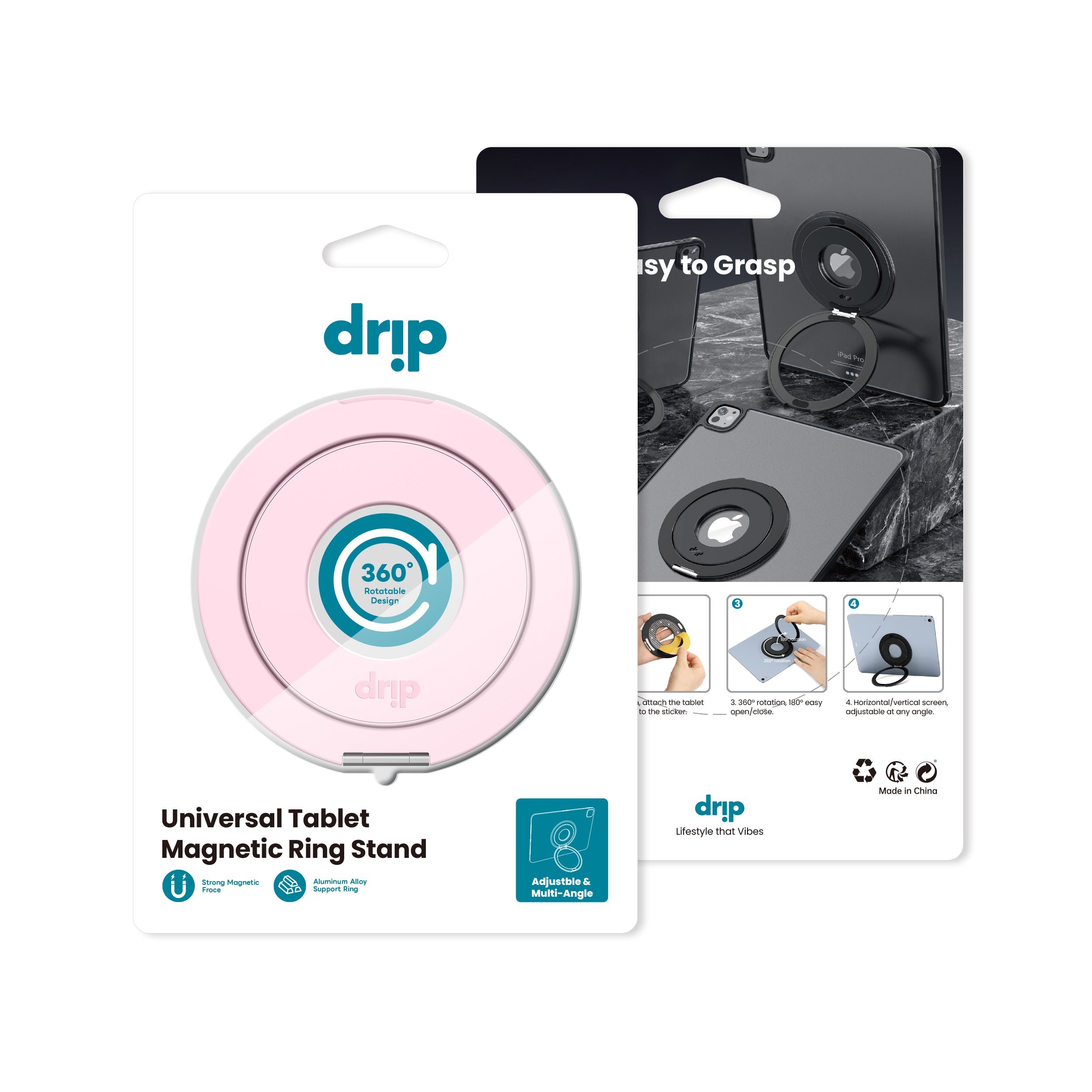 Drip 360 Rotating Universal Tablet Magnetic Ring Holder