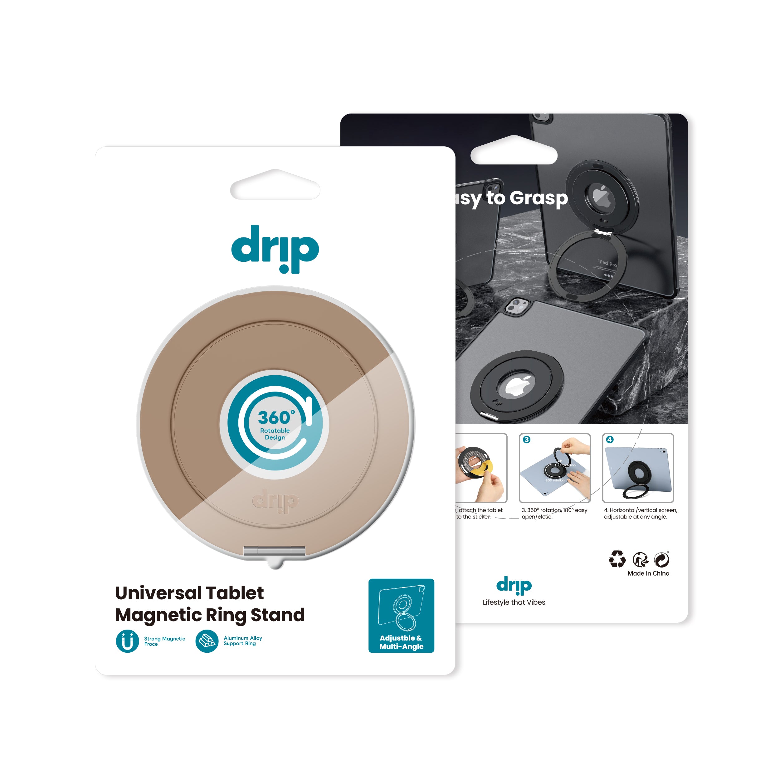 Drip 360 Rotating Universal Tablet Magnetic Ring Holder