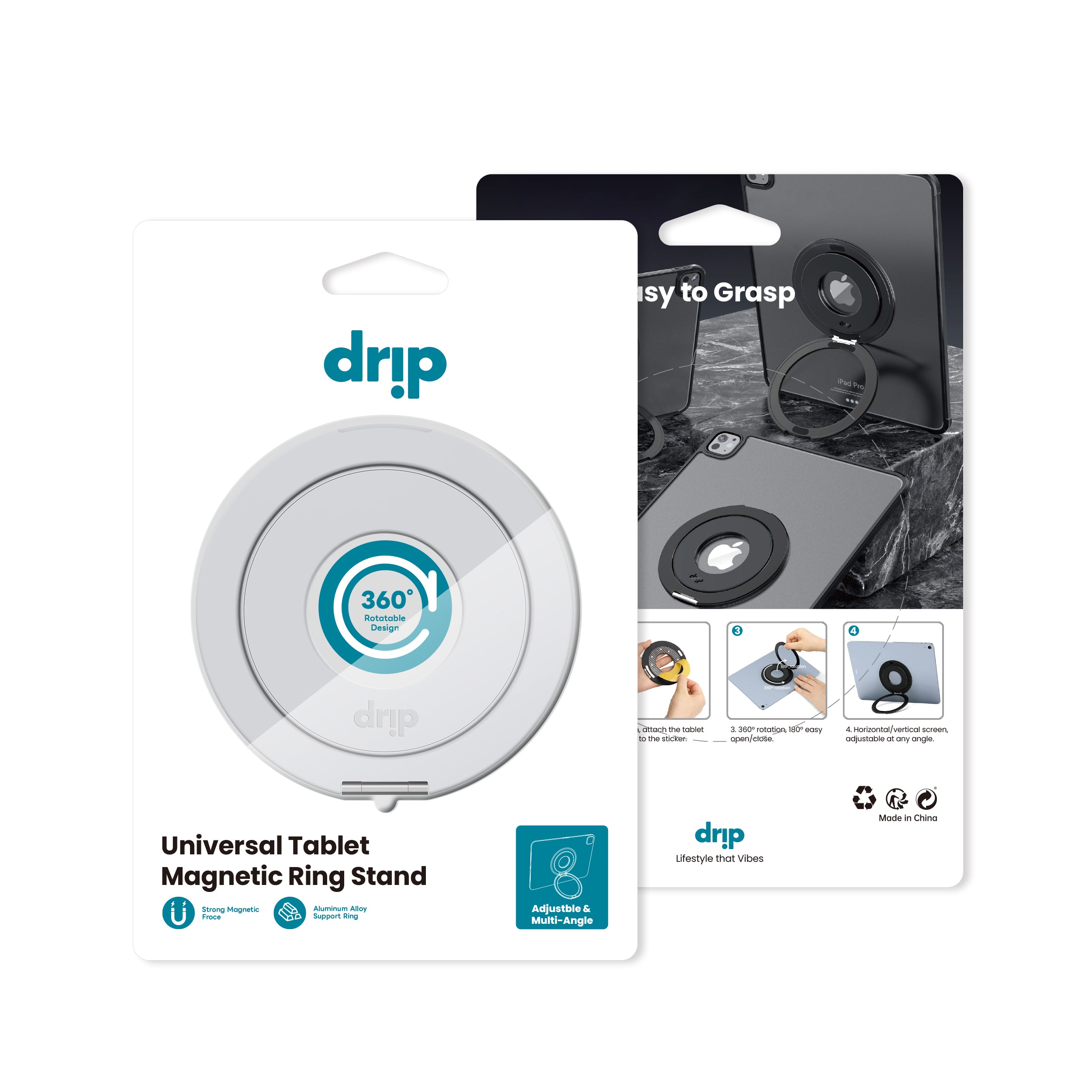 Drip 360 Rotating Universal Tablet Magnetic Ring Holder