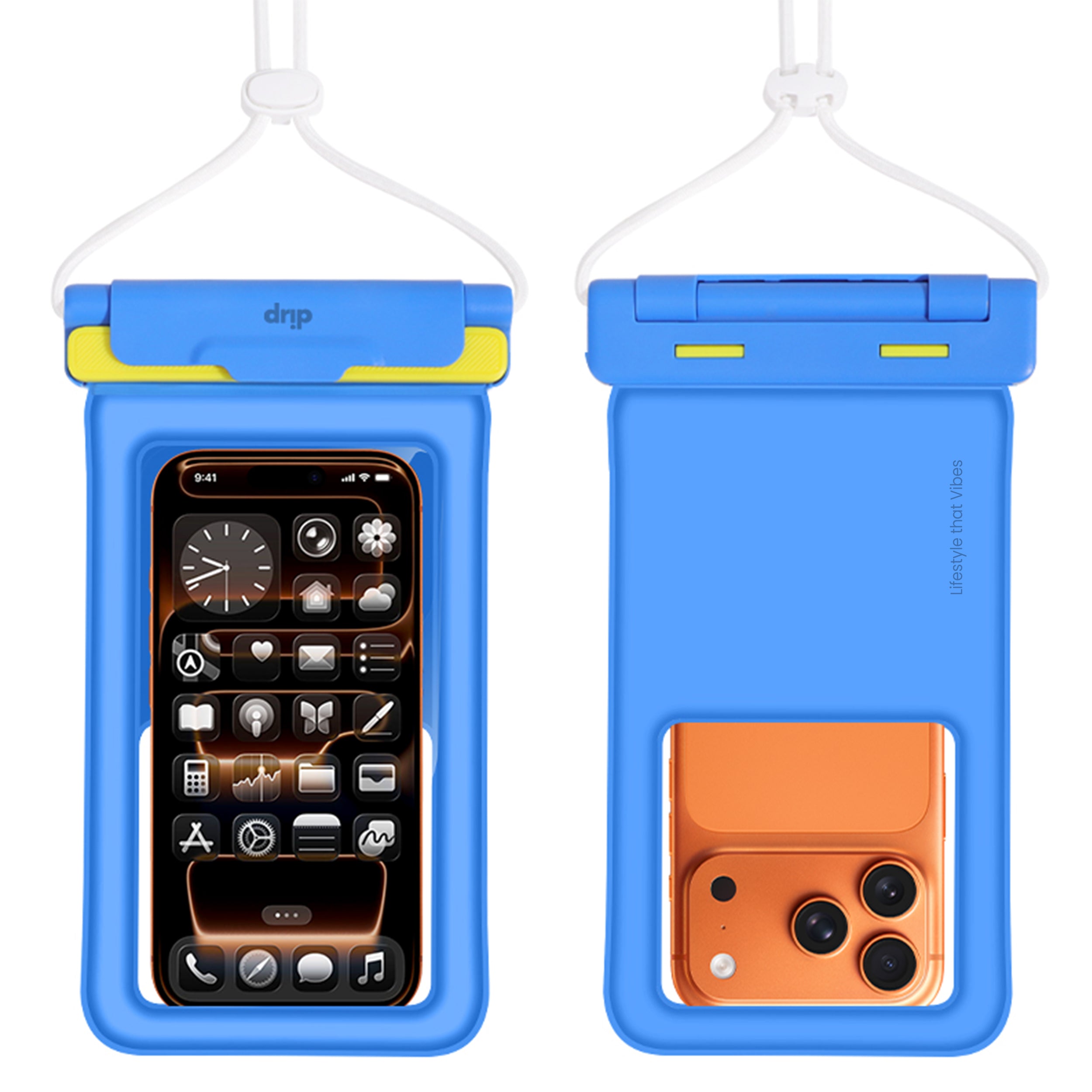 Drip New Filp Cover Waterproof Pouch with Lanyard