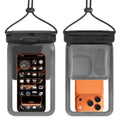 Drip Double Pocket Waterproof Pouch with Lanyard Black
