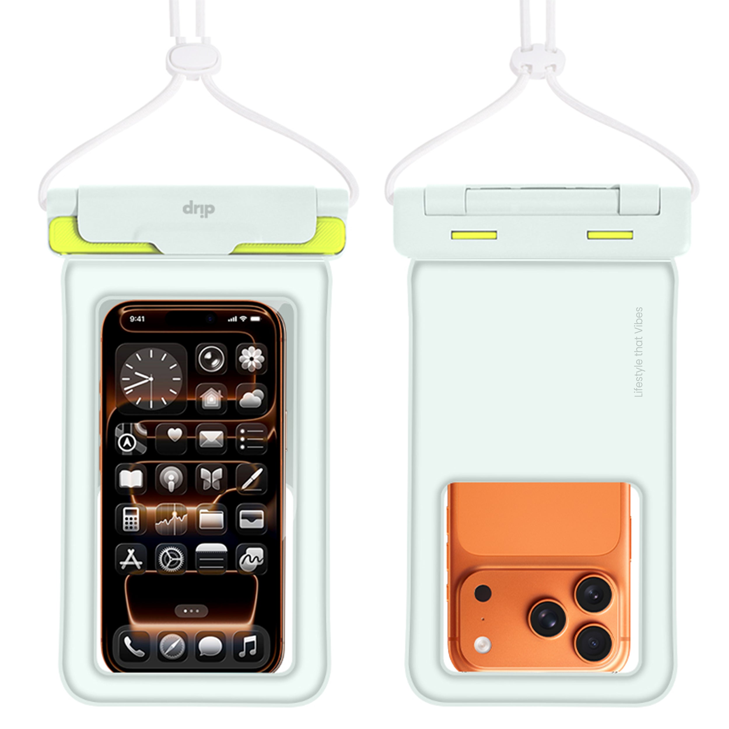 Drip New Filp Cover Waterproof Pouch with Lanyard