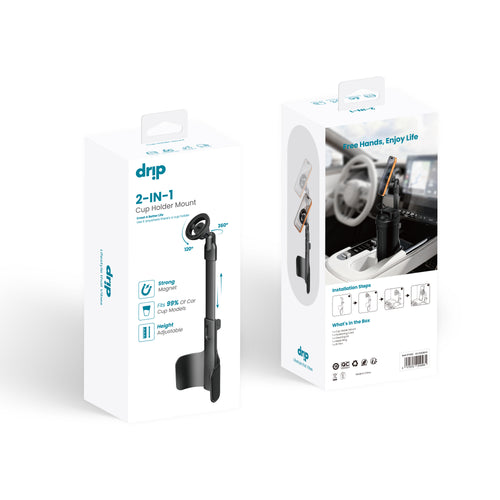 Drip 2 in 1 Cup Holder Mount Black