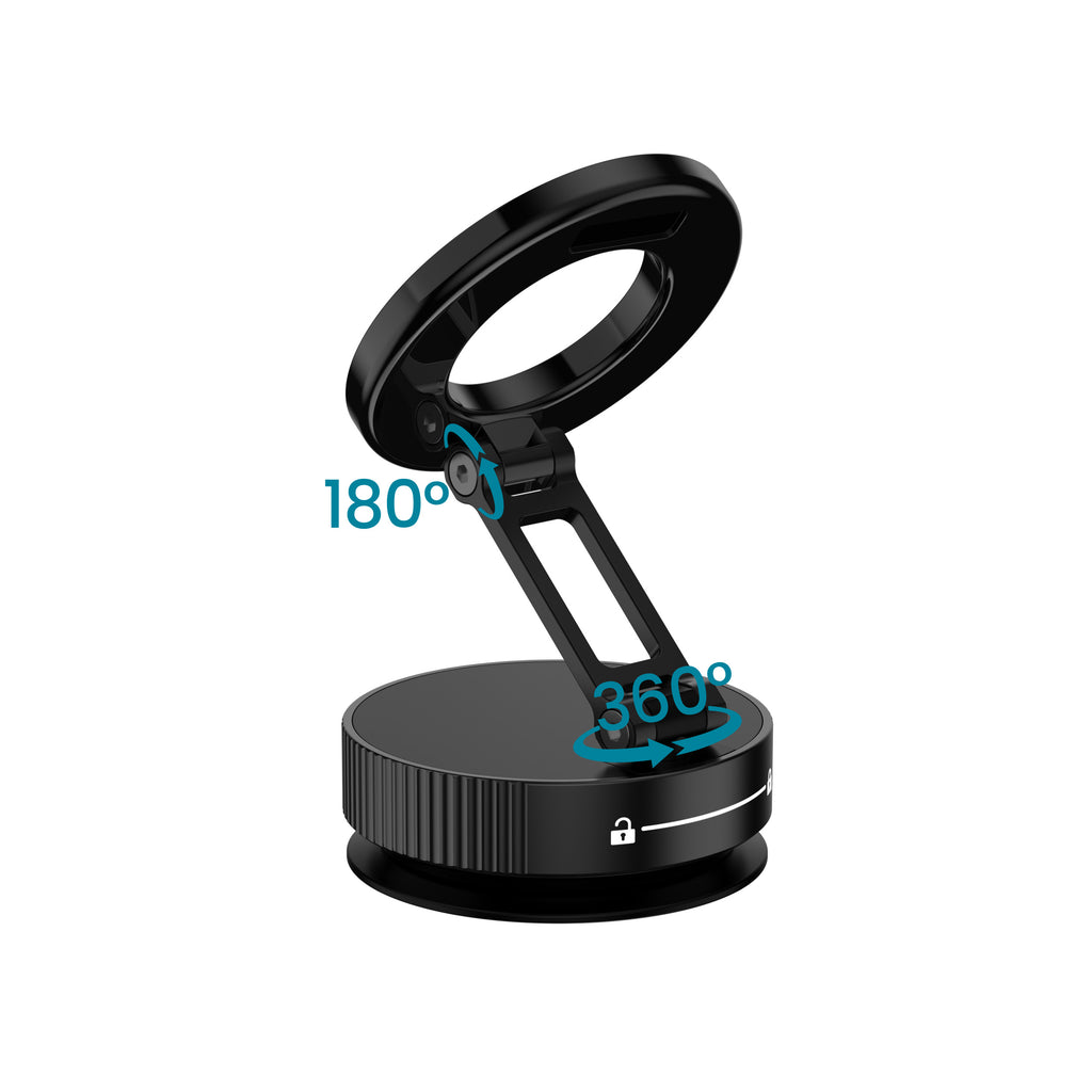 Drip 360° Rotating Vacuum Suction Magnetic Phone Mount Black