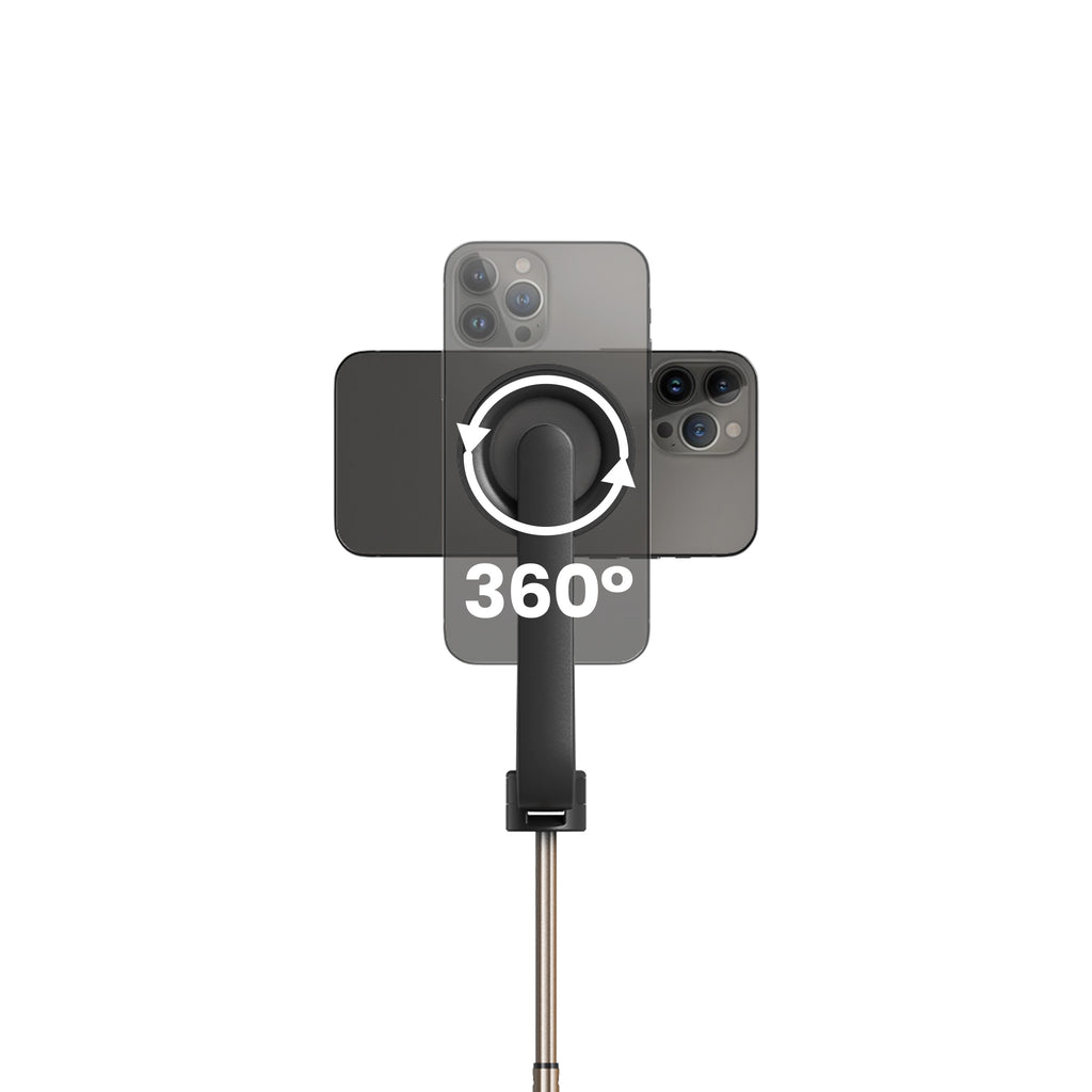 Drip Foldable Magnetic Selfie Stick with Bluetooth Remote Control Black