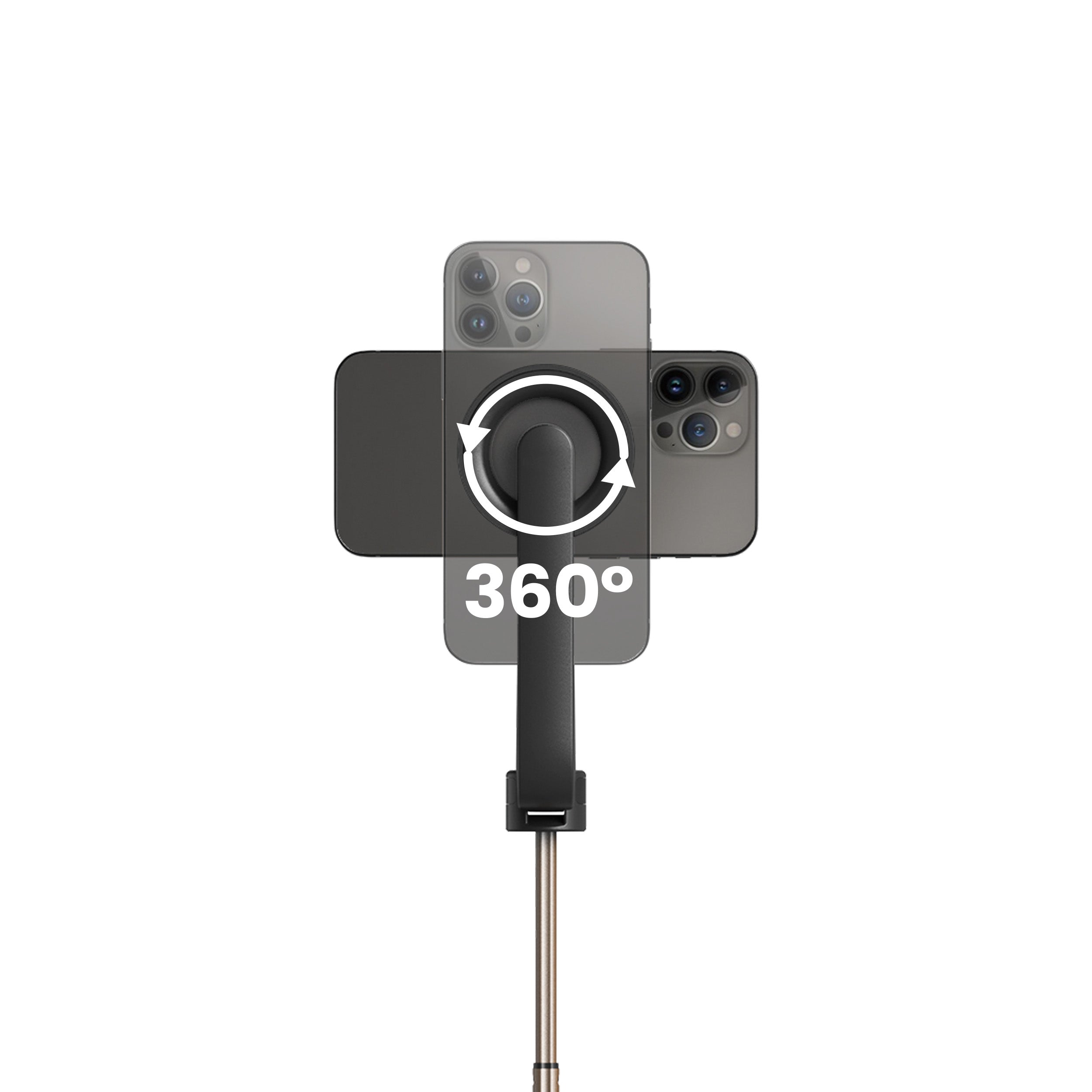 Drip Foldable Magnetic Selfie Stick with Bluetooth Remote Control Black