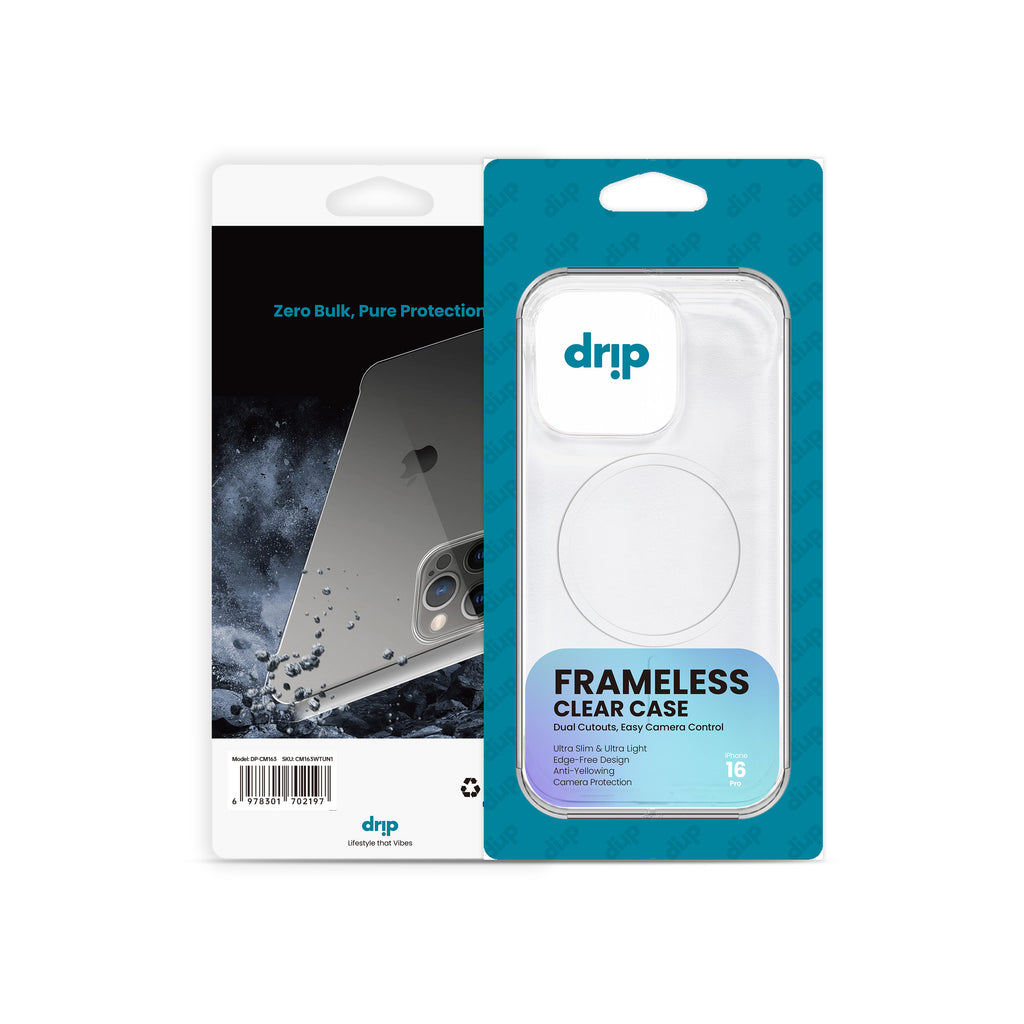 Drip Frameless Clear Phone Case for iPhone 15 & 16 Series
