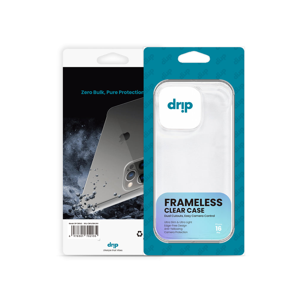 Drip Frameless Clear Phone Case for iPhone 15 & 16 Series