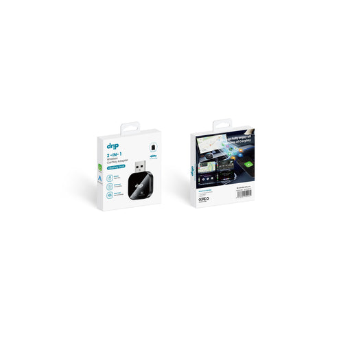 Drip 2-IN-1 Wireless CarPlay Adapter Supports Apple CarPlay & Android Auto Black