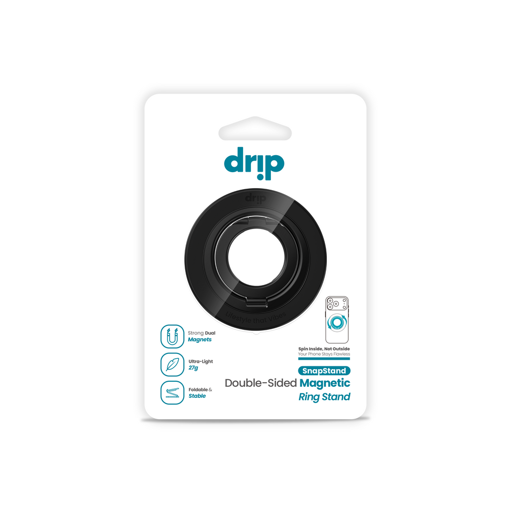 DRIP SnapStand Dual-Sided 360° Rotatable Magnetic Alloy Phone Ring Stand