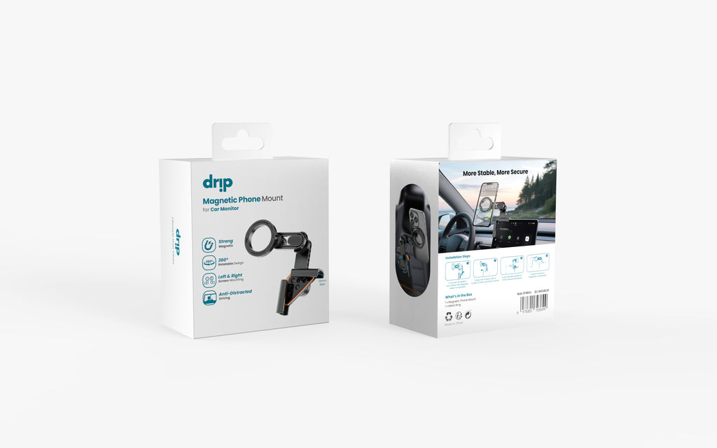 Drip Magnetic Phone Mount for Car Monitor Black