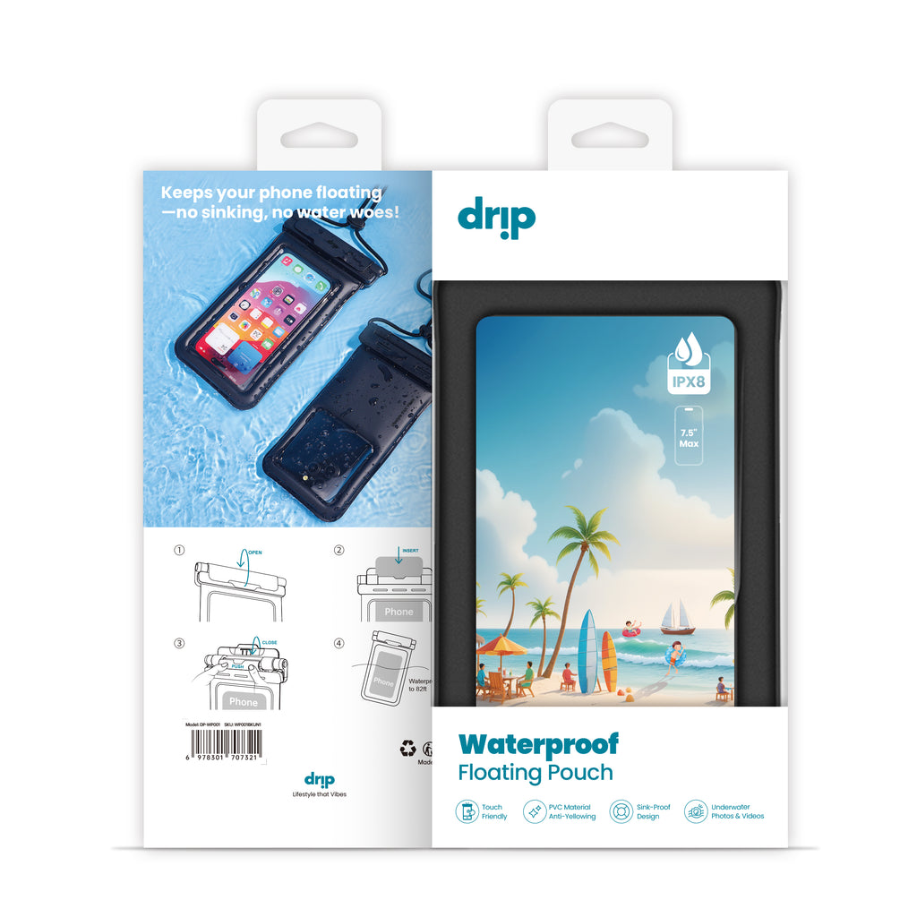 Drip New Filp Cover Waterproof Pouch with Lanyard