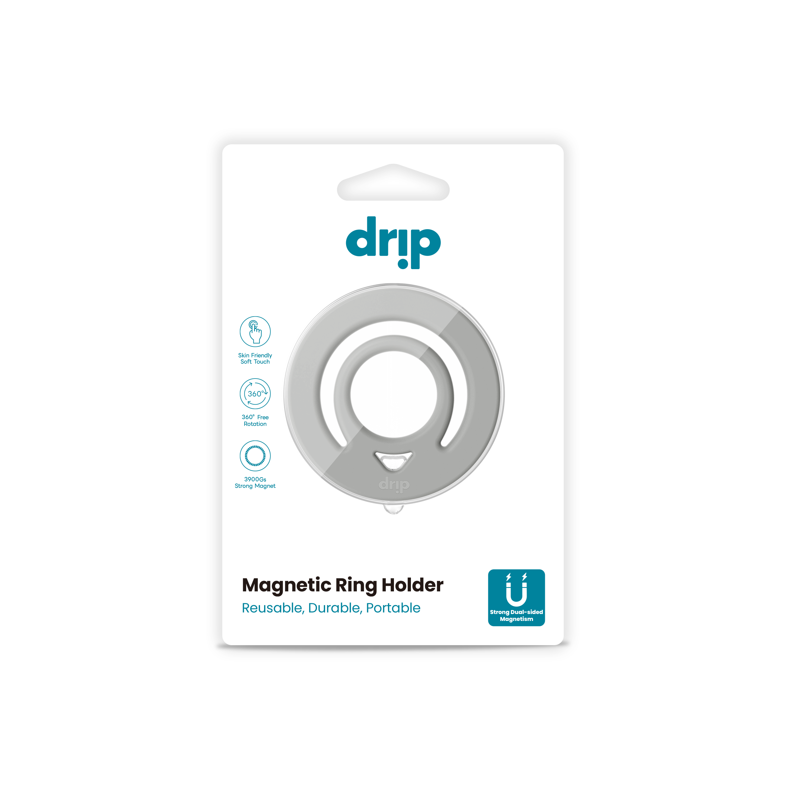 Drip Double Side Magnetic Silicone Ring Holder
