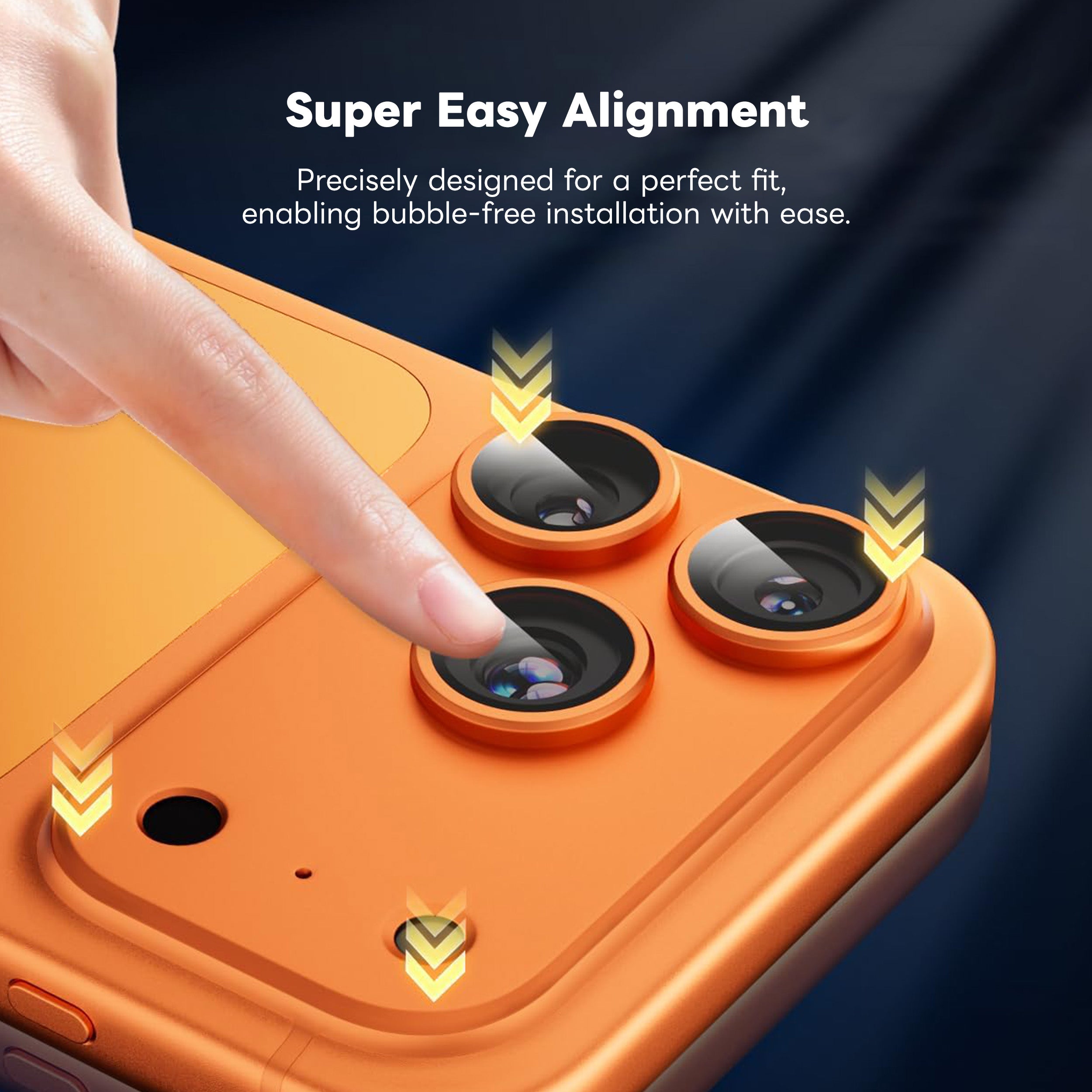 Drip Full-Coverage Aluminum Alloy Lens Protector Cosmic Orange for iPhone 17 Series