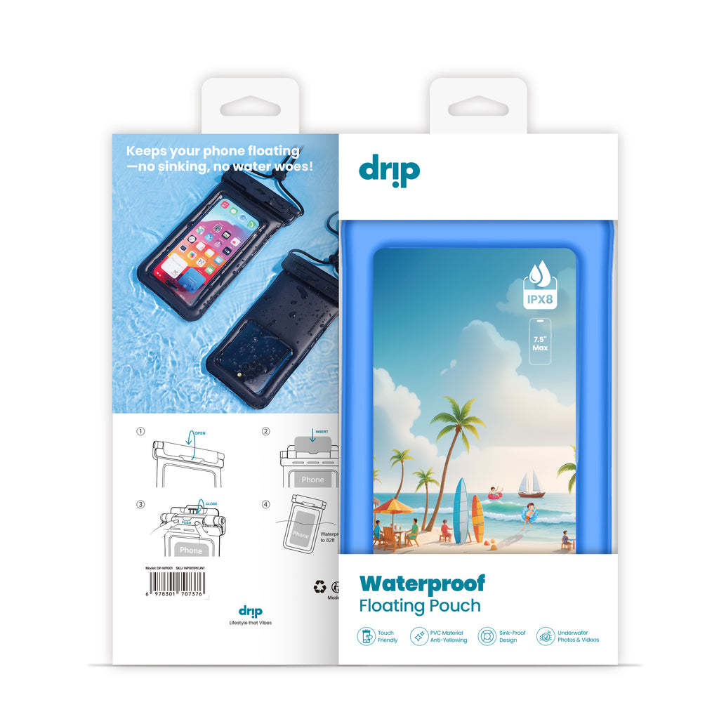 Drip New Filp Cover Waterproof Pouch with Lanyard