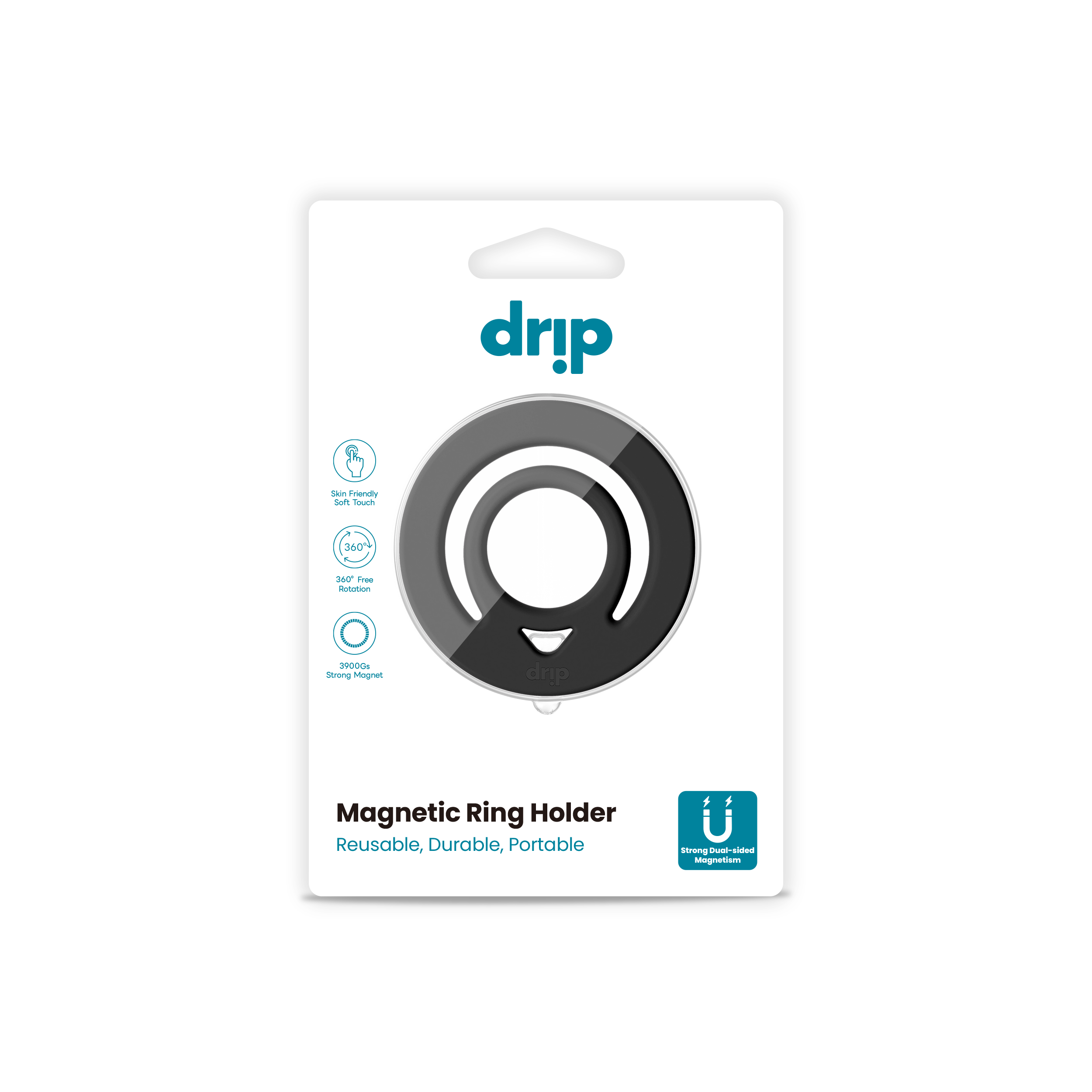 Drip Double Side Magnetic Silicone Ring Holder