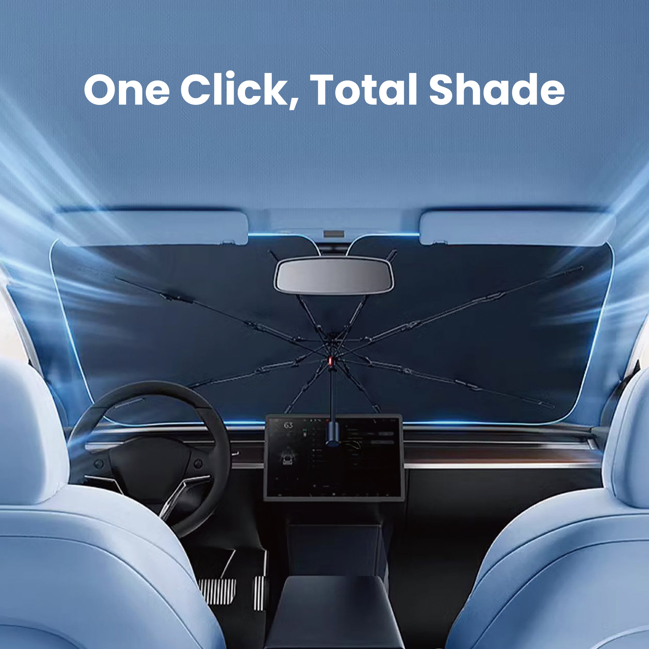 Drip Umbrella Car Windshield Sunshade Black