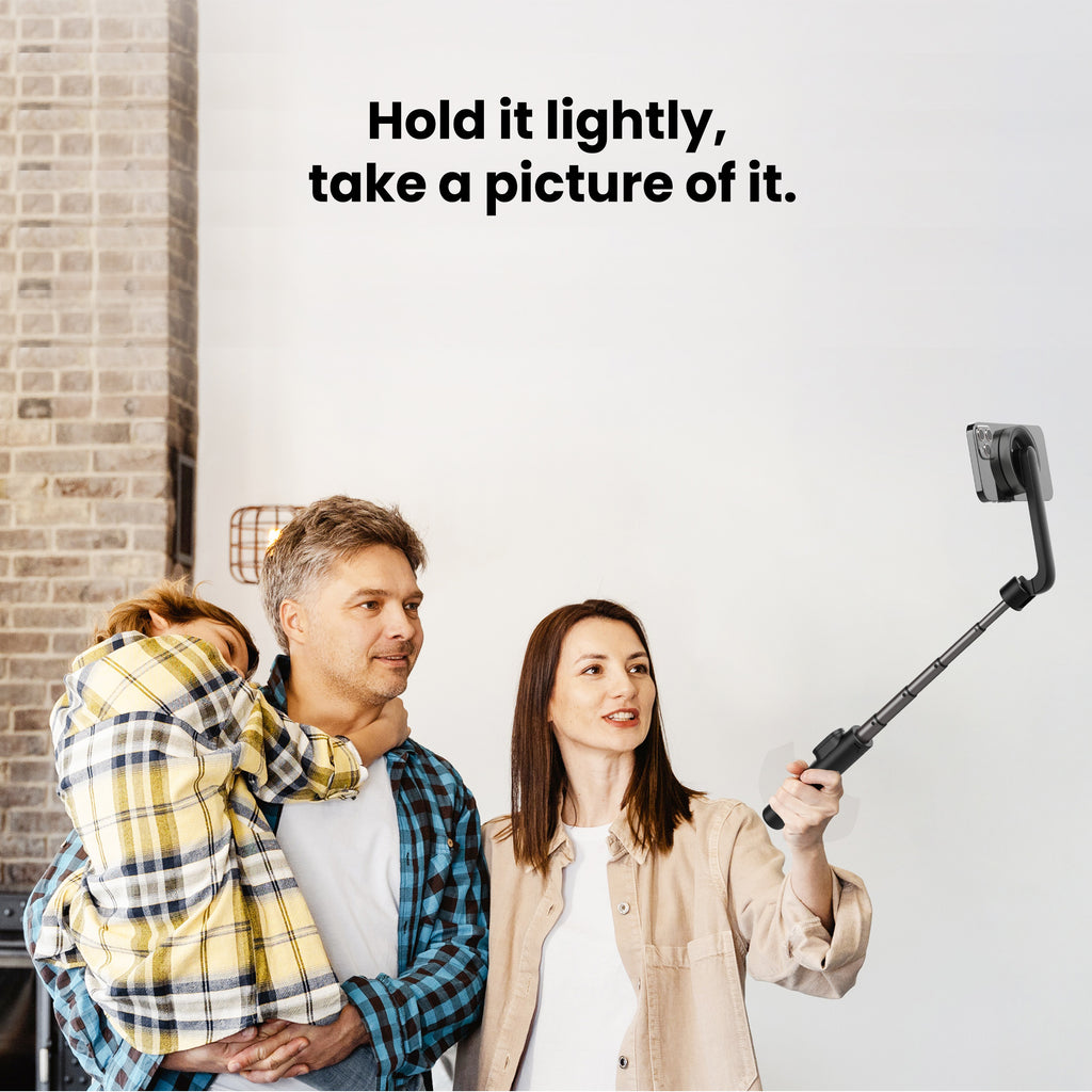 Drip Foldable Magnetic Selfie Stick with Bluetooth Remote Control Black