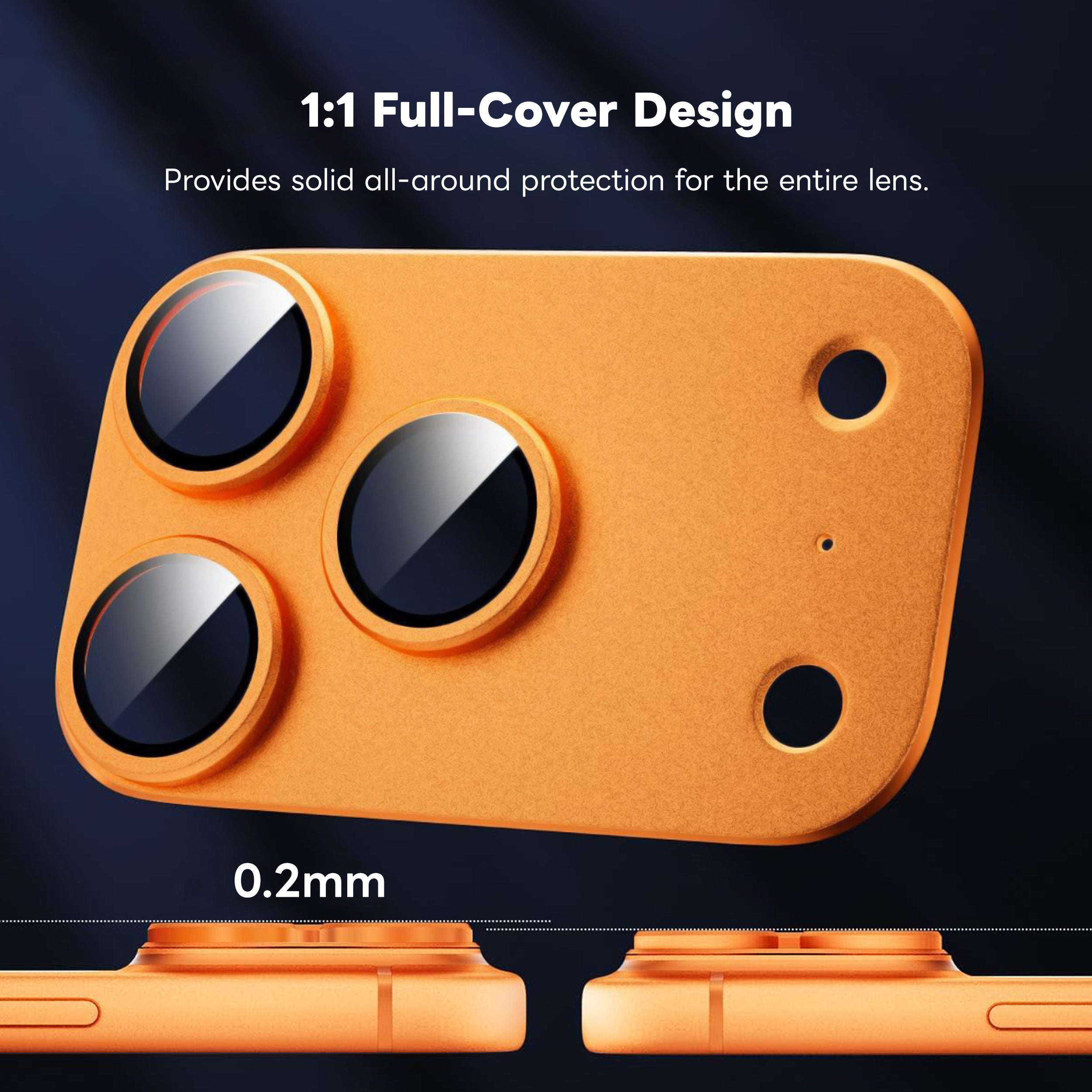 Drip Full-Coverage Aluminum Alloy Lens Protector Cosmic Orange for iPhone 17 Series