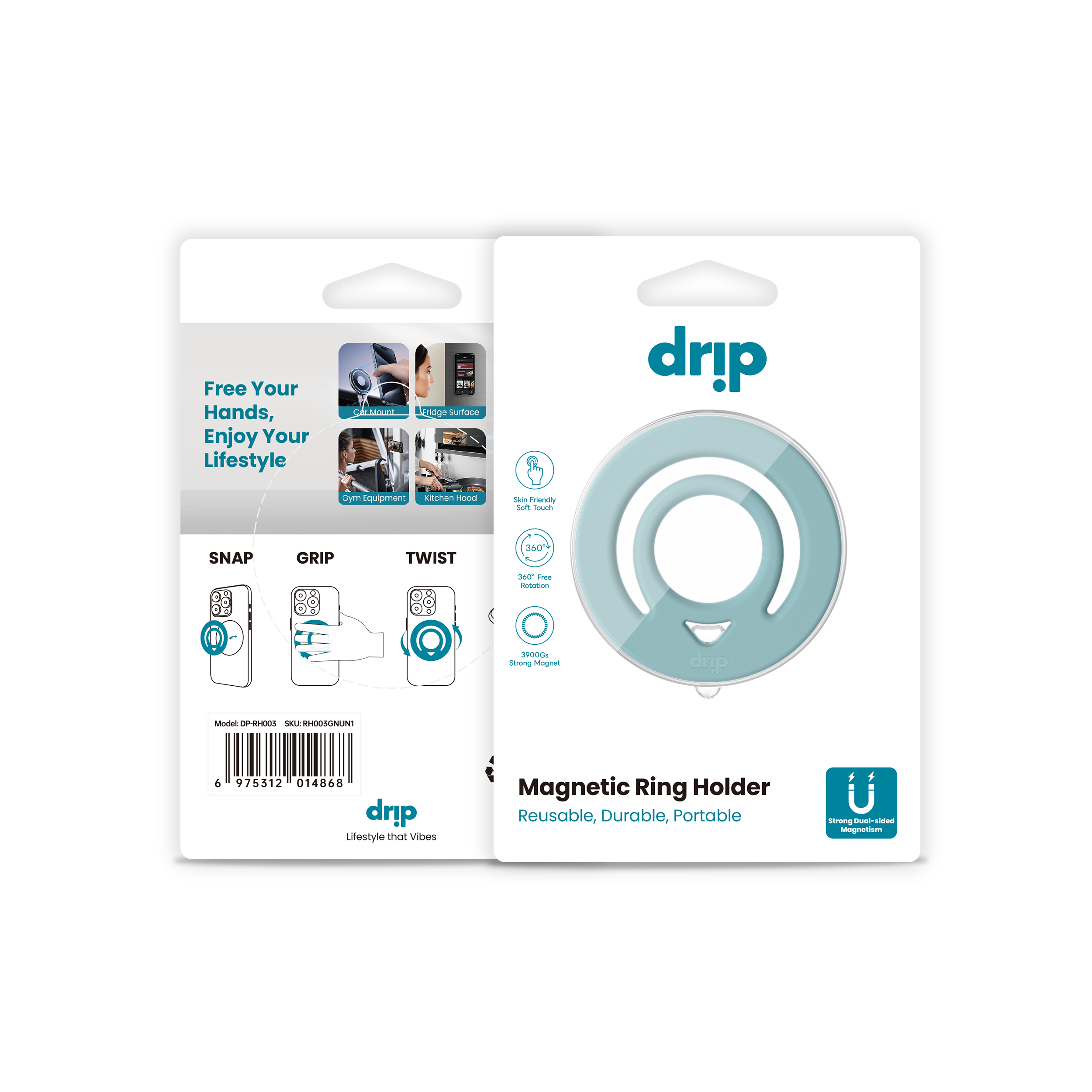 Drip Double Side Magnetic Silicone Ring Holder