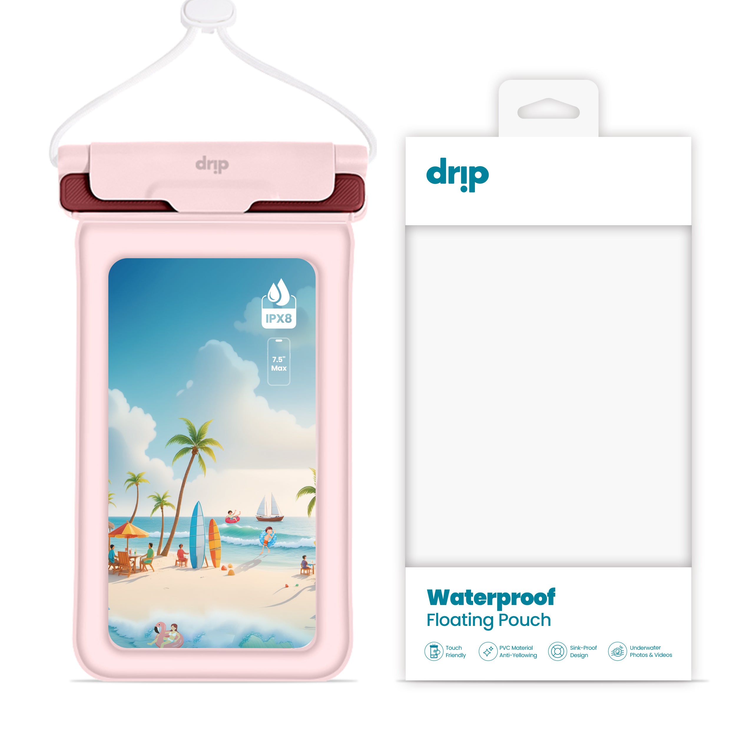 Drip New Filp Cover Waterproof Pouch with Lanyard
