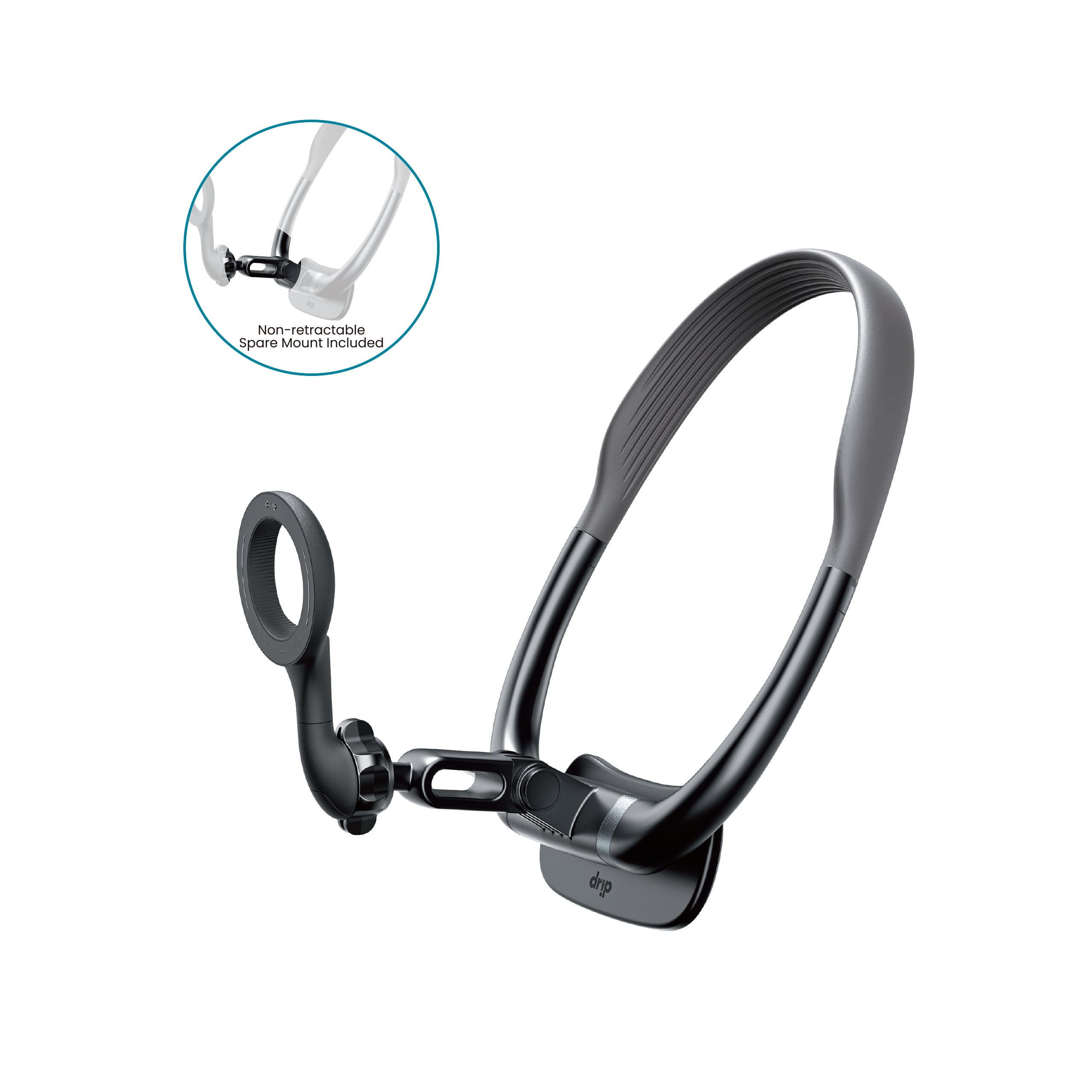 Drip Retractable Neck Phone Mount Black