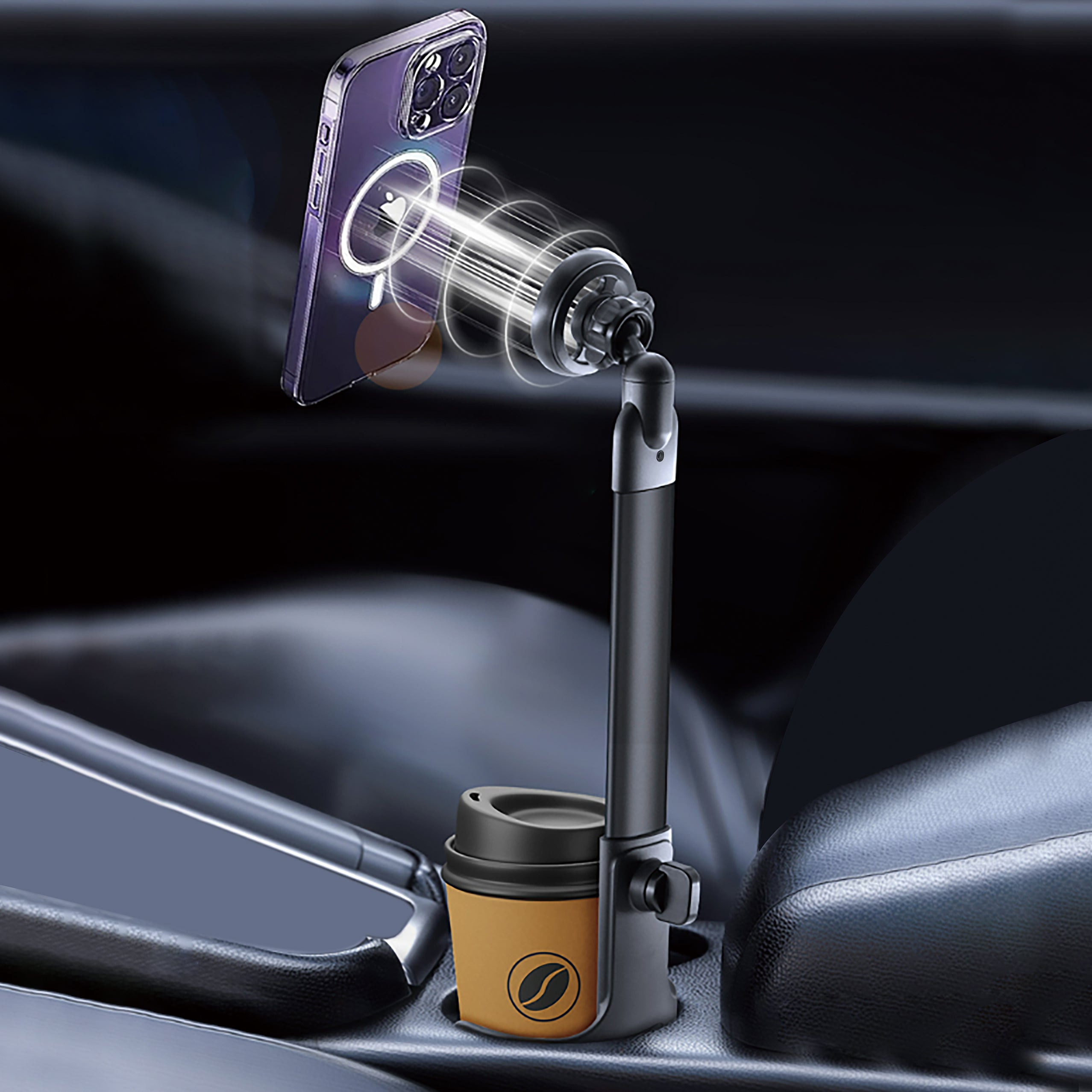Drip 2 in 1 Cup Holder Mount Black