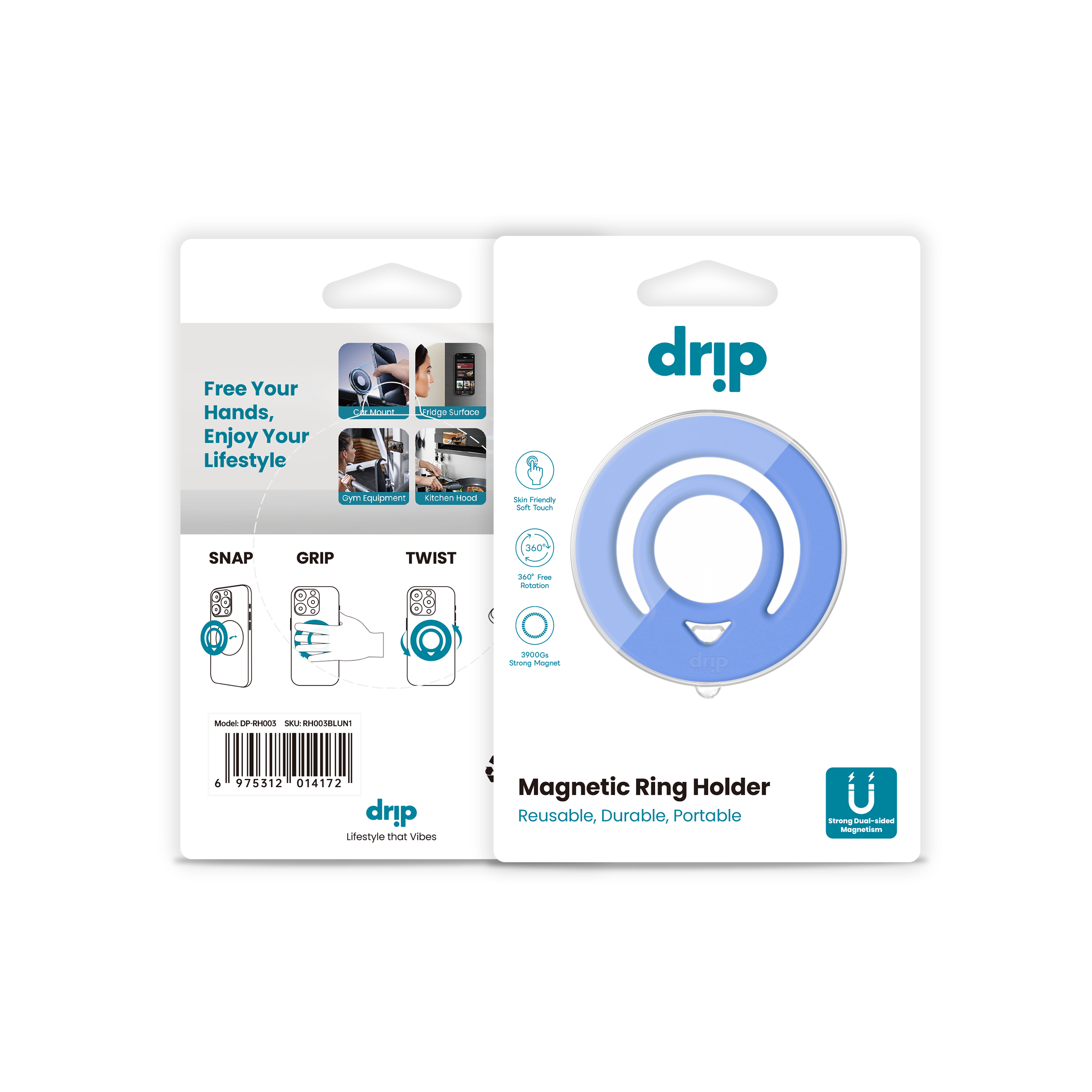 Drip Double Side Magnetic Silicone Ring Holder