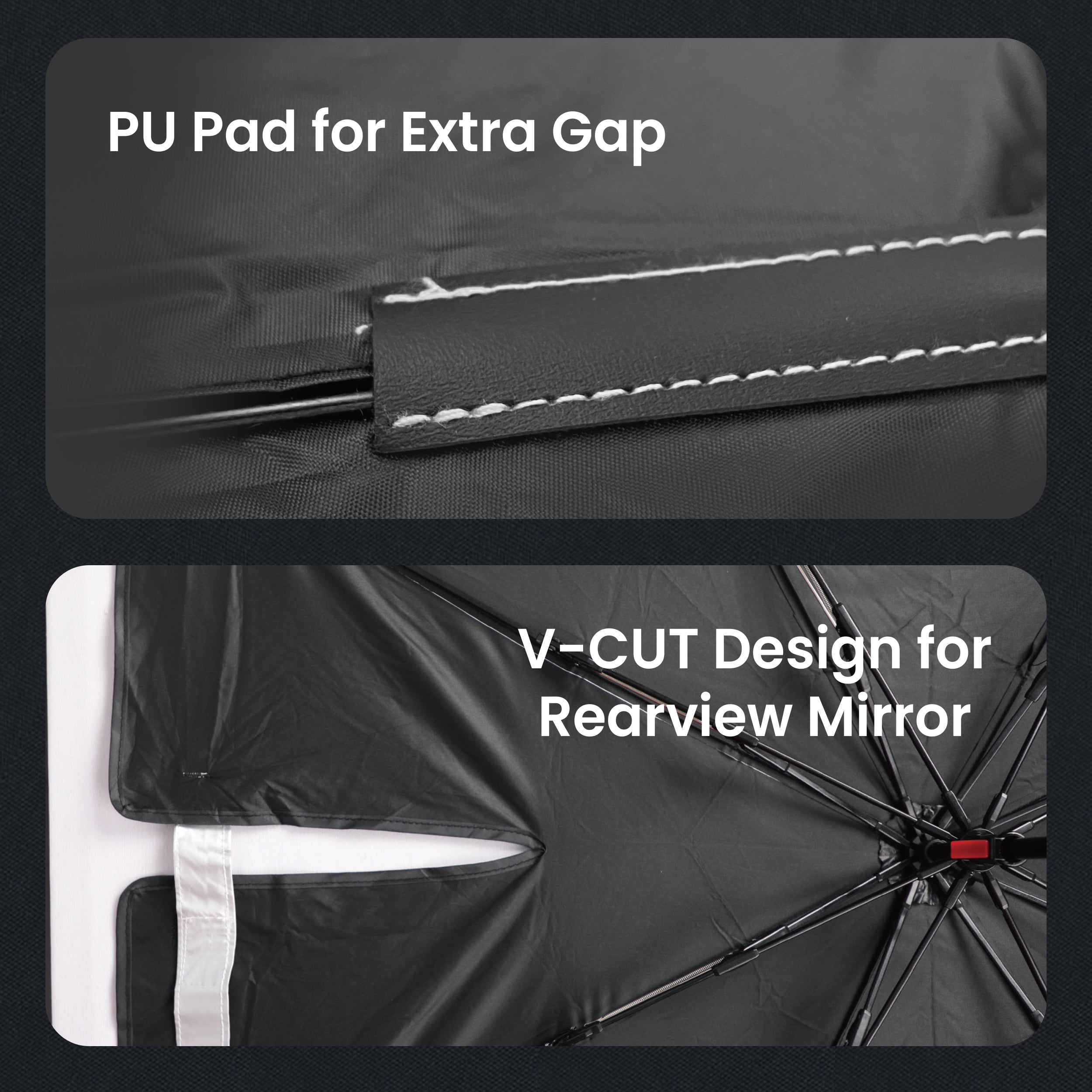 Drip Umbrella Car Windshield Sunshade Black