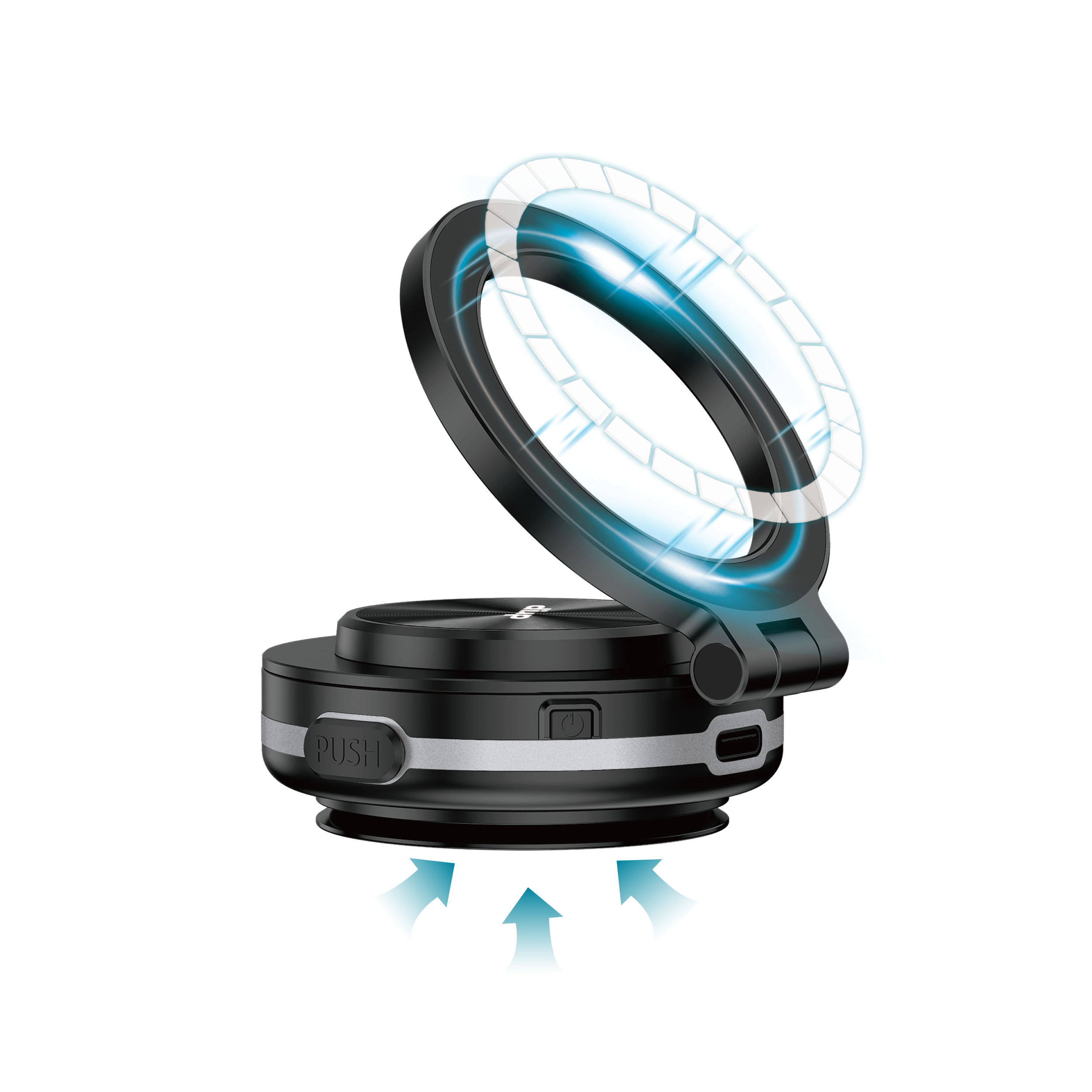 Drip Foldable Magnetic Car Phone Mount with Vacuum Suction Black