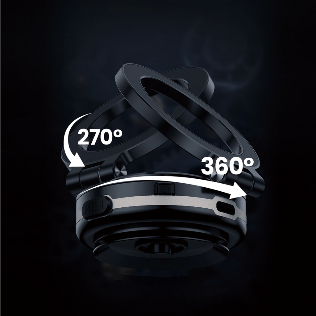 Drip Foldable Magnetic Car Phone Mount with Vacuum Suction Black