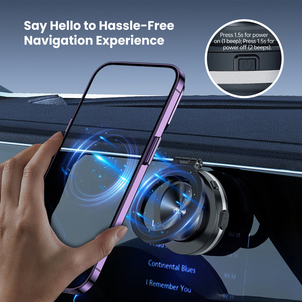 Drip Foldable Magnetic Car Phone Mount with Vacuum Suction Black