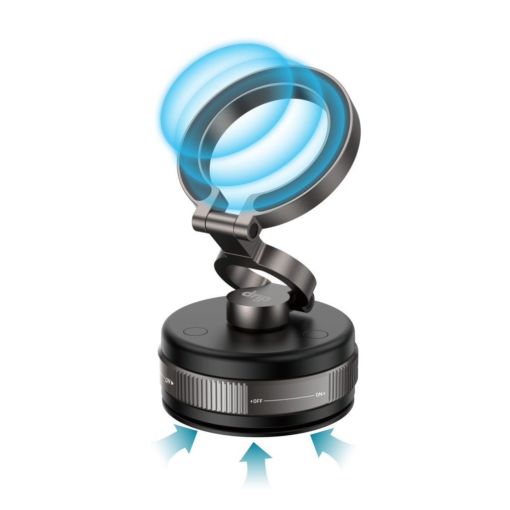 Drip 360° Rotating Magnetic Phone Mount with Vacuum Suction Black