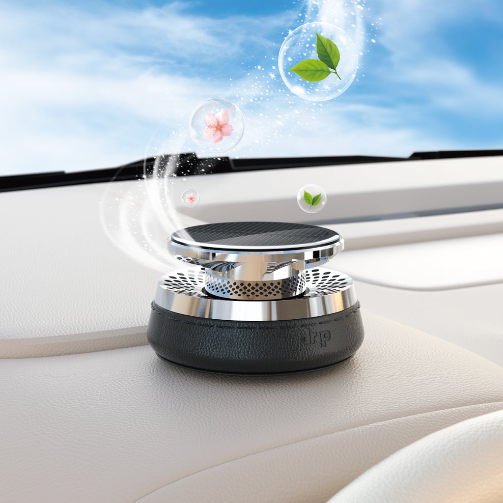 Drip Solar Rotating Car Perfume Essential Oil Aromatherapy Diffuser Black