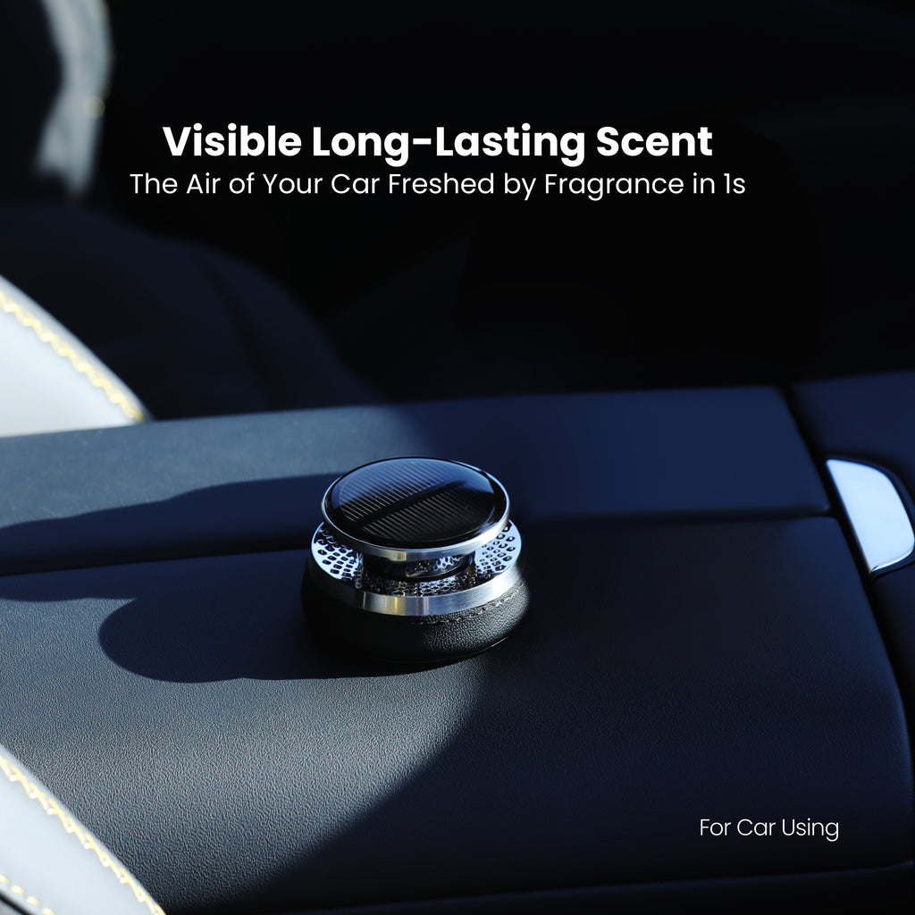 Drip Solar Rotating Car Perfume Essential Oil Aromatherapy Diffuser Black