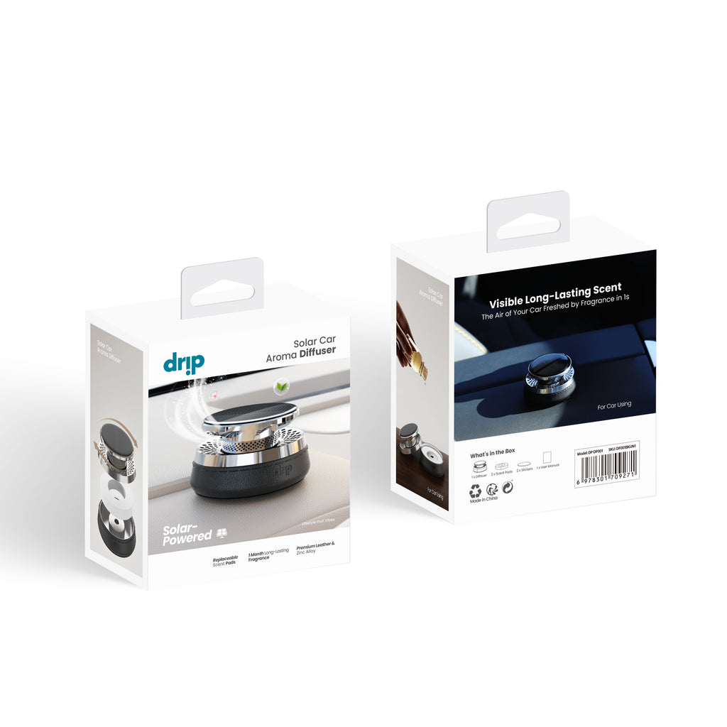 Drip Solar Rotating Car Perfume Essential Oil Aromatherapy Diffuser Black