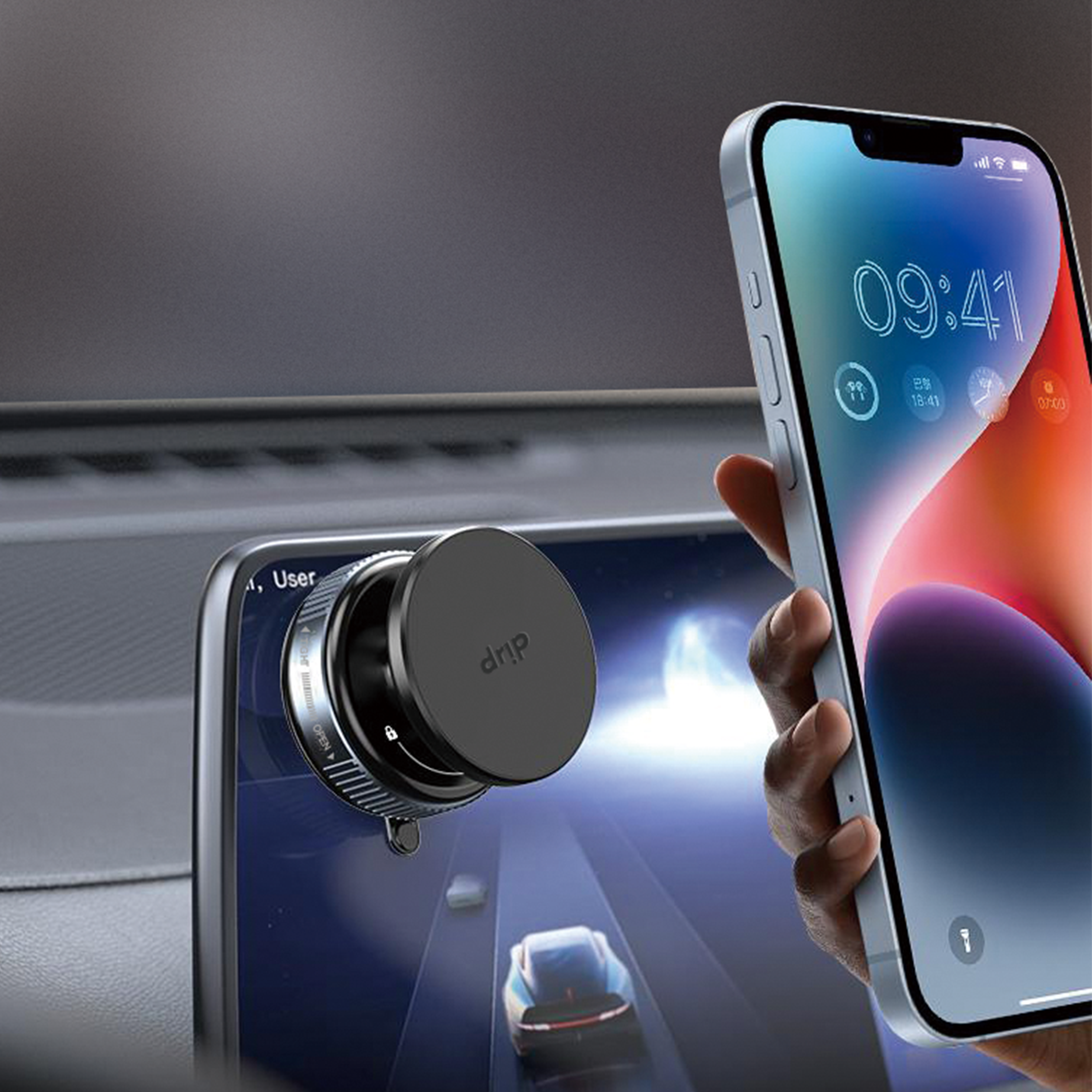 Drip 360° Rotating Vacuum Suction Magnetic Car Phone Mount