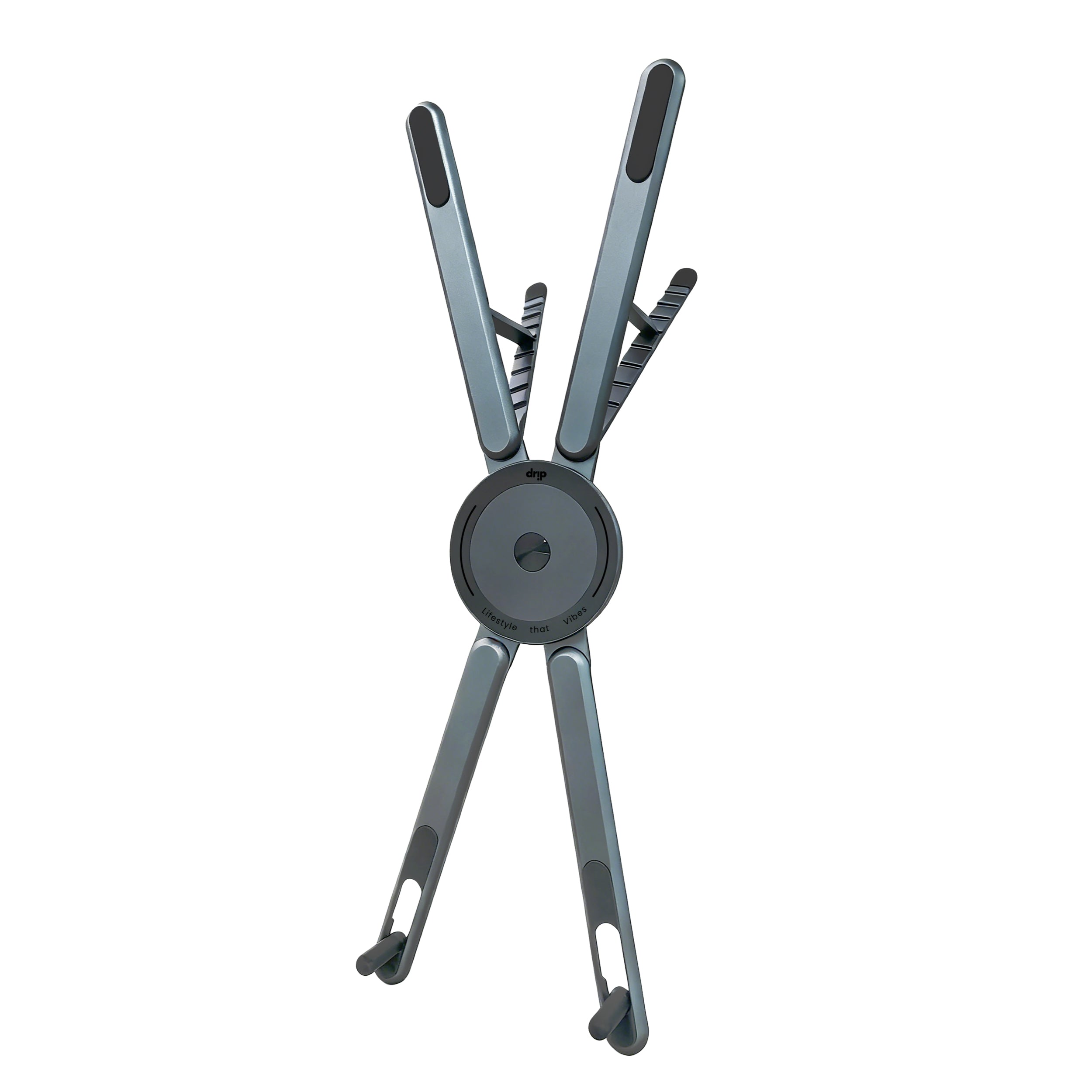 Drip Universal Foldable Aluminum Magnetic Stand Holder Gray for Phone & iPad & Laptop