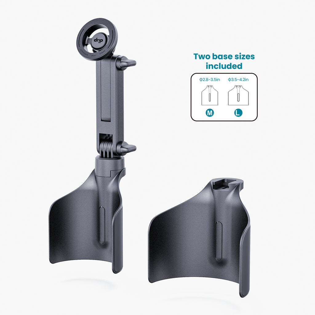 Drip 2-IN-1 Flexible Adjustment Cup Holder Mount Black