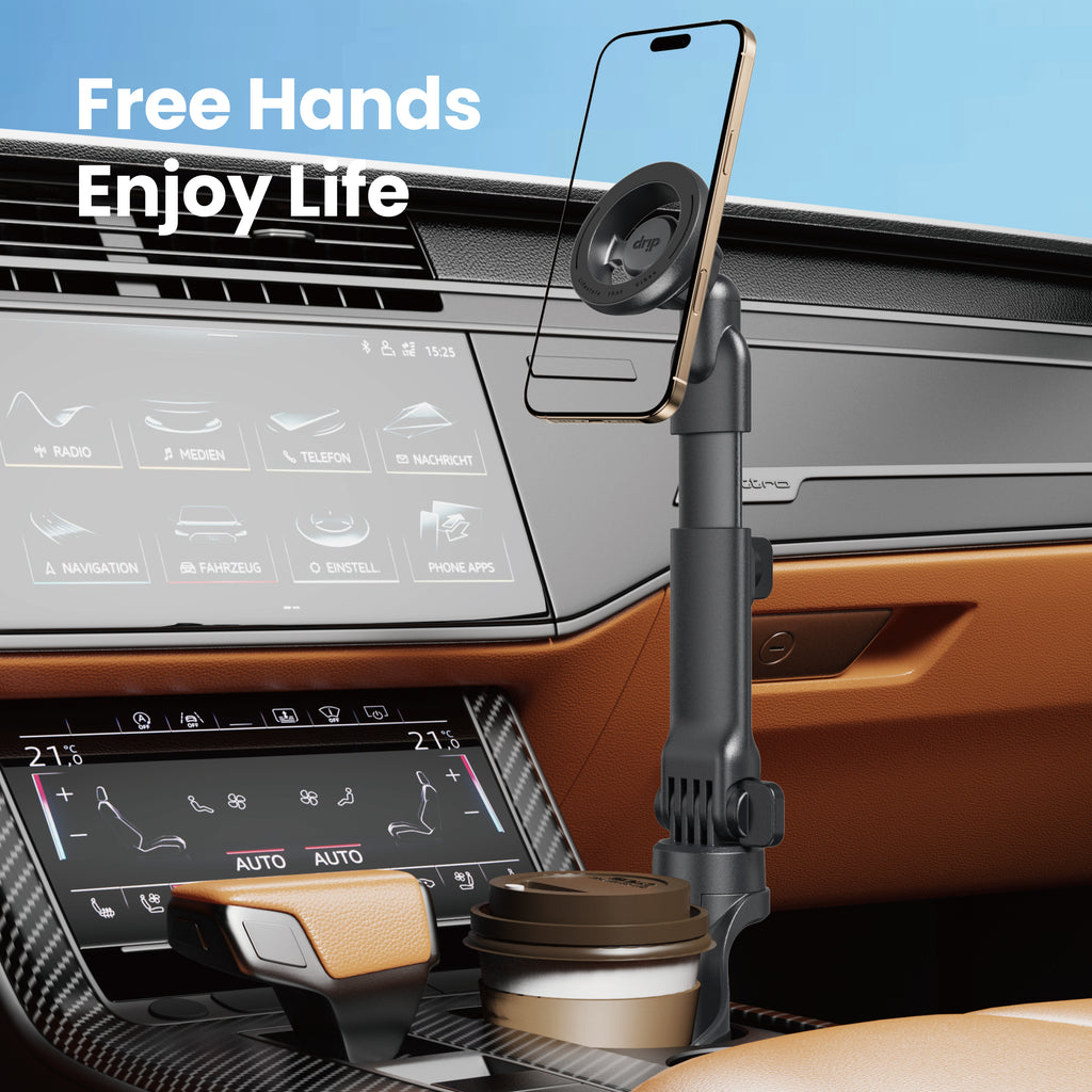 Drip 2-IN-1 Height Adjustment Cup Holder Mount Black