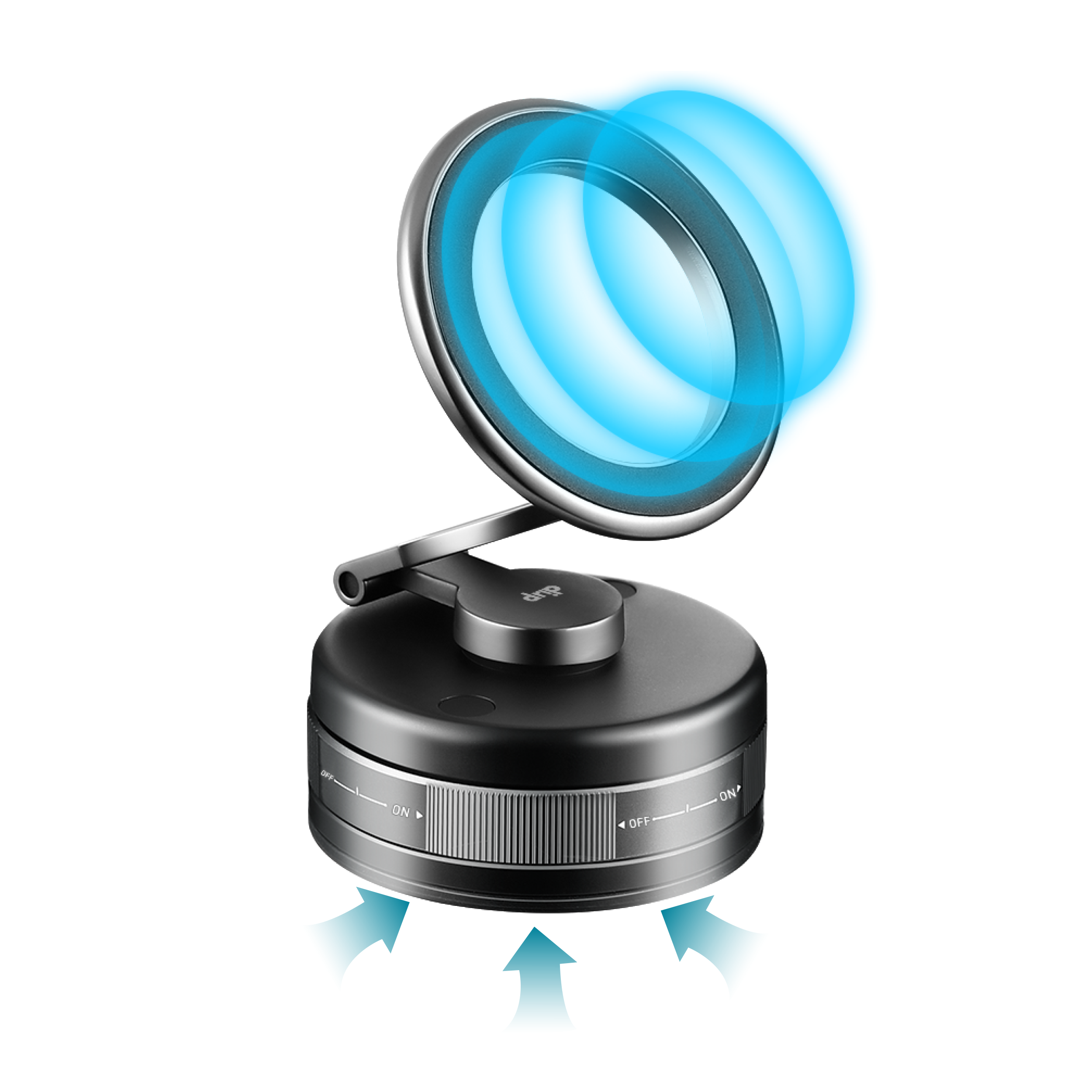 Drip Magnetic Phone Mount with Vacuum Suction & 360° Rotation Black
